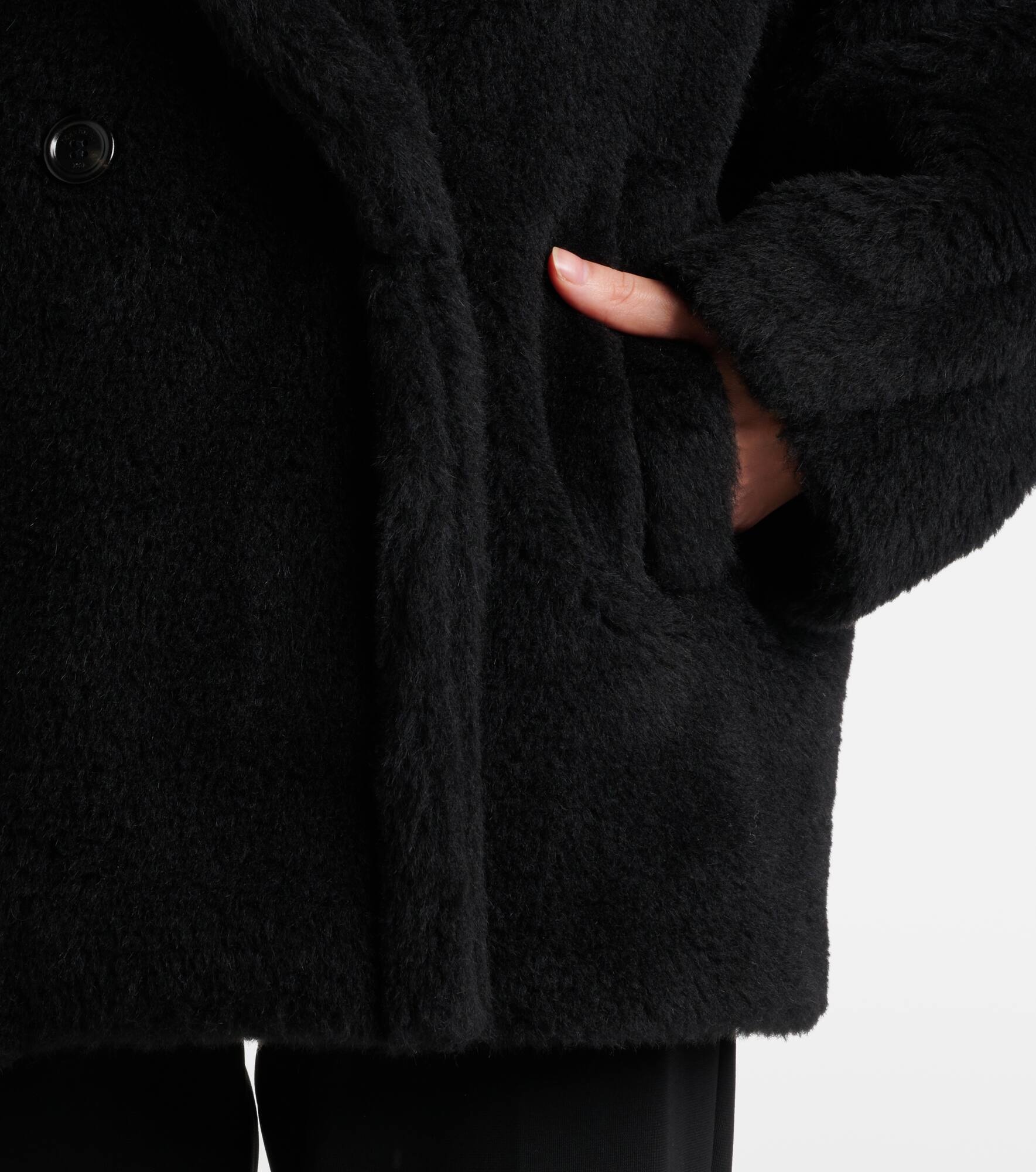 Fuxia alpaca, wool, and silk teddy coat - 6