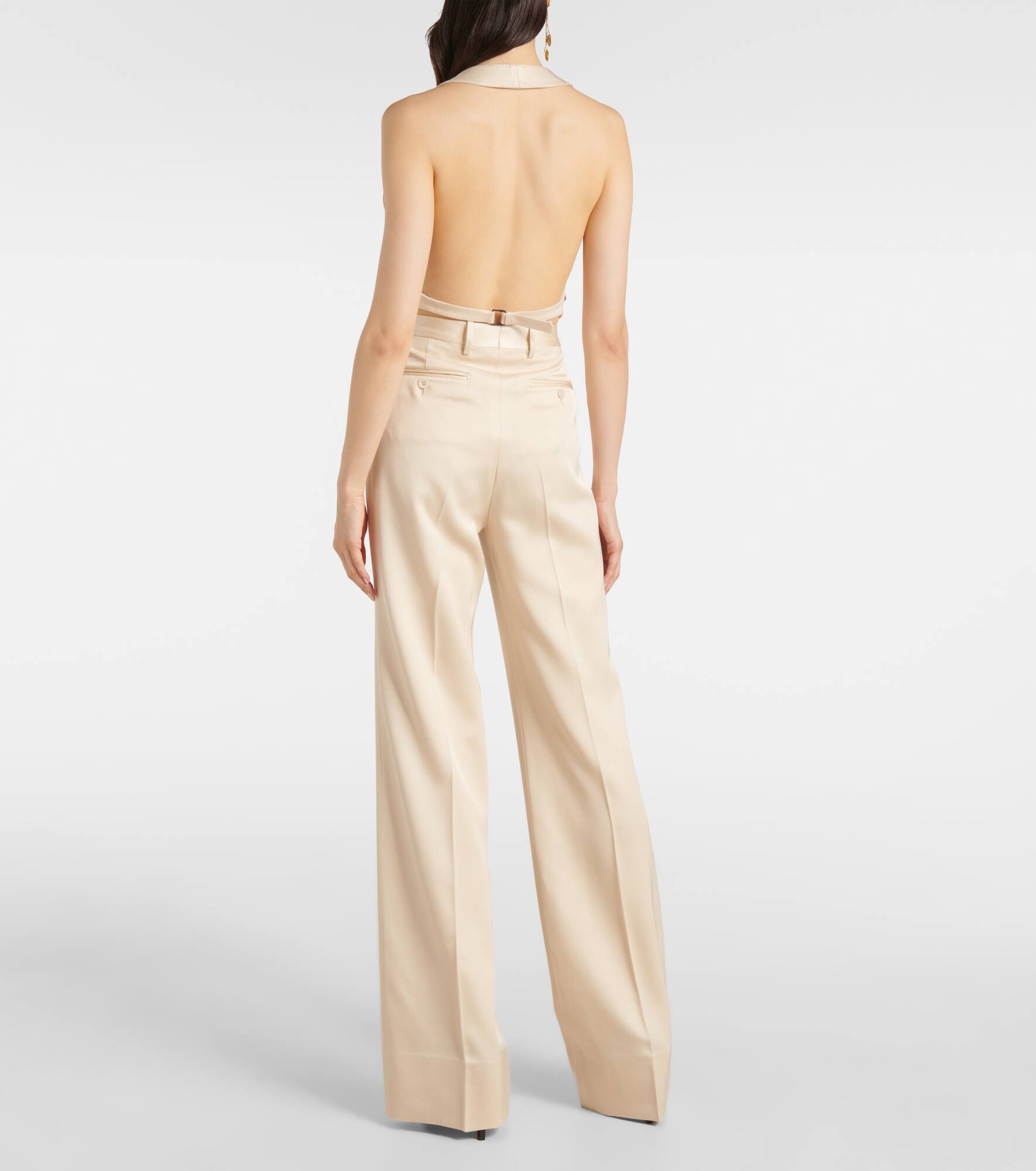 Silk and wool twill bootcut pants - 3