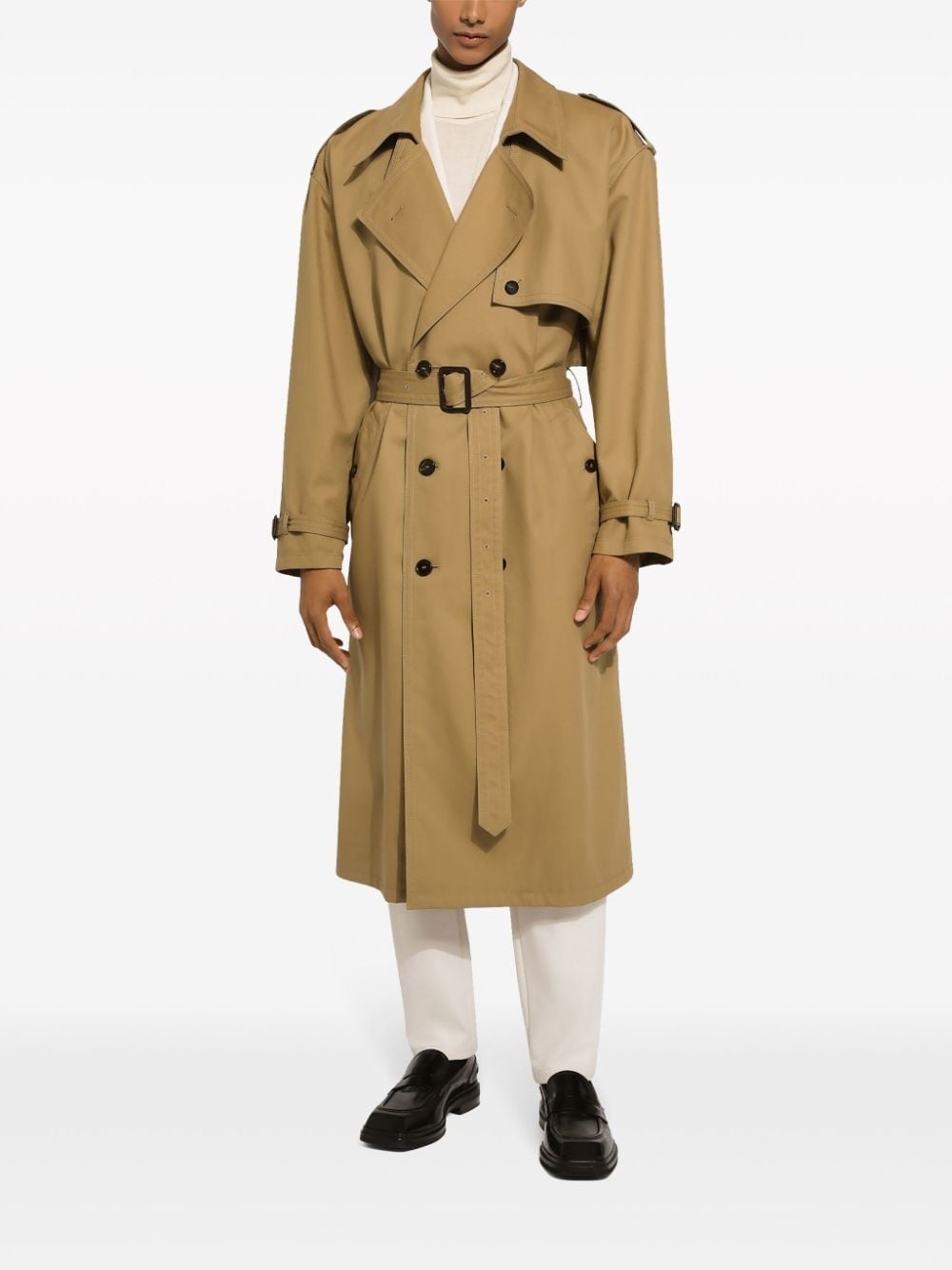 belted double-breasted coat - 3
