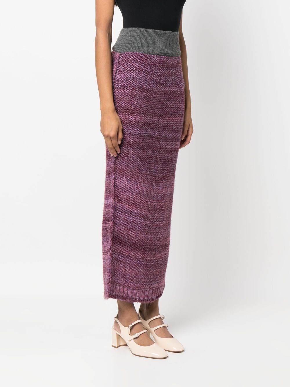 Lynette mÃ©lange-knit midi skirt - 3