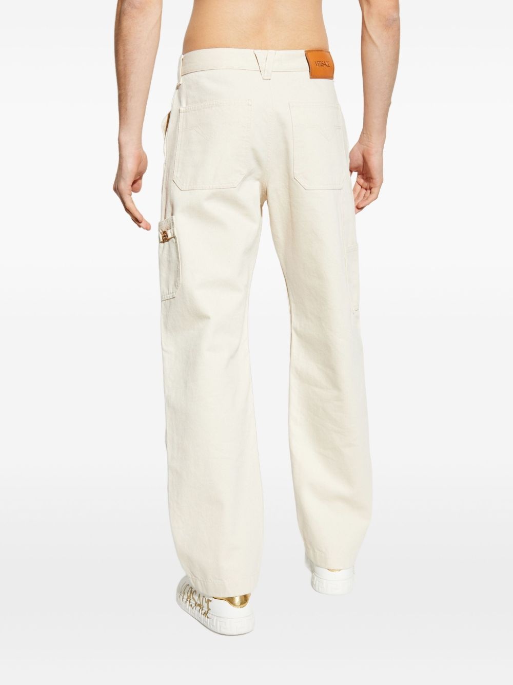 logo-patch utility trousers - 4