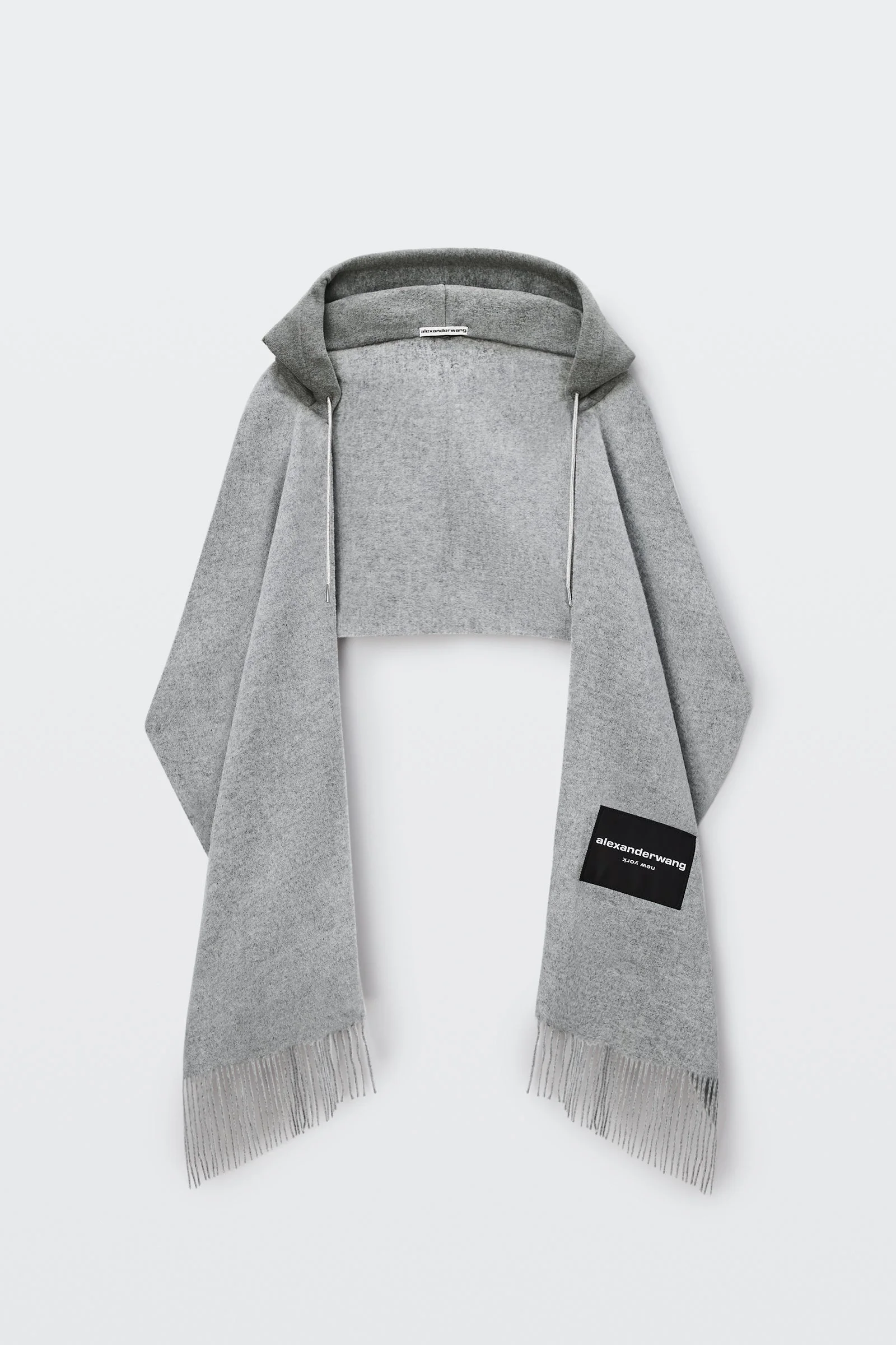 crystal hotfix drawcord scarf hoodie - 1