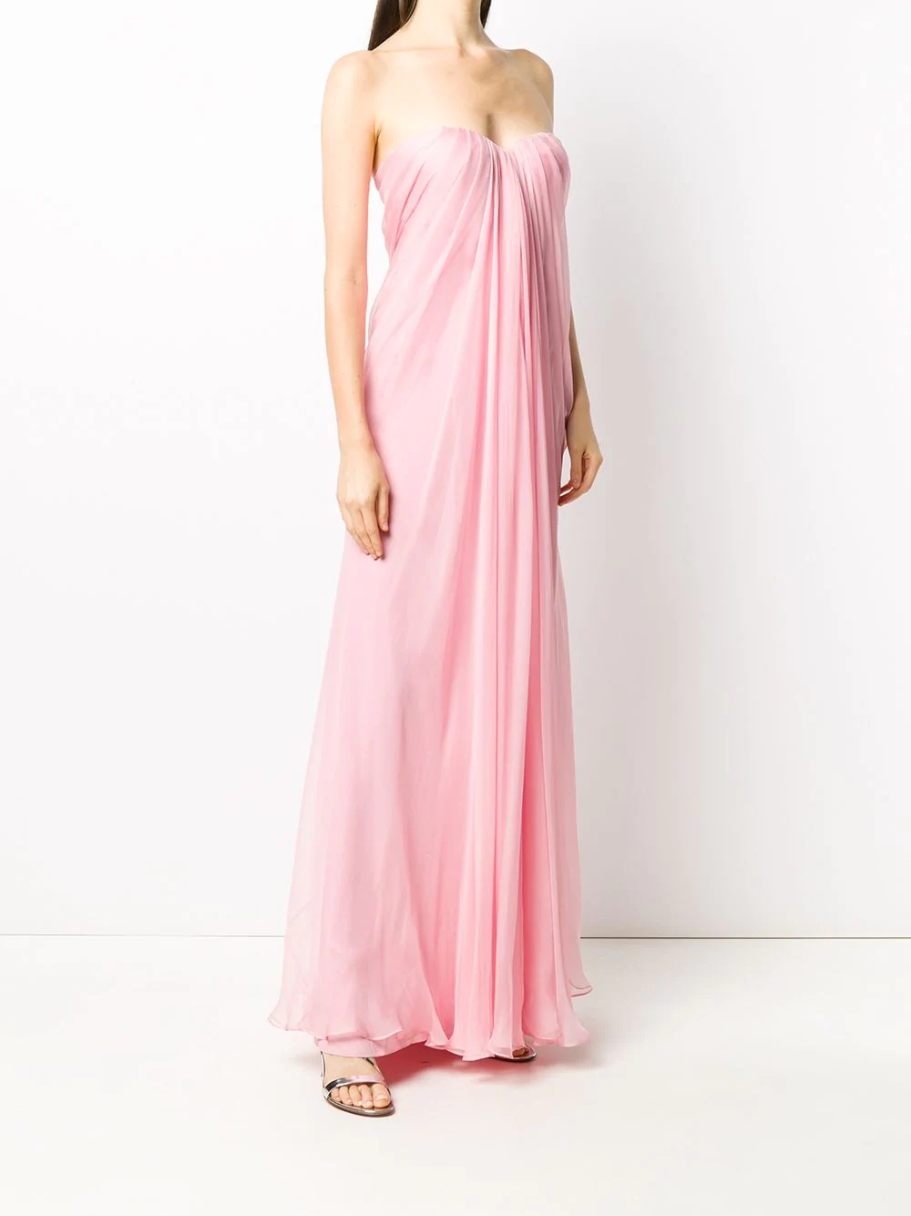 pleated strapless dress - 3