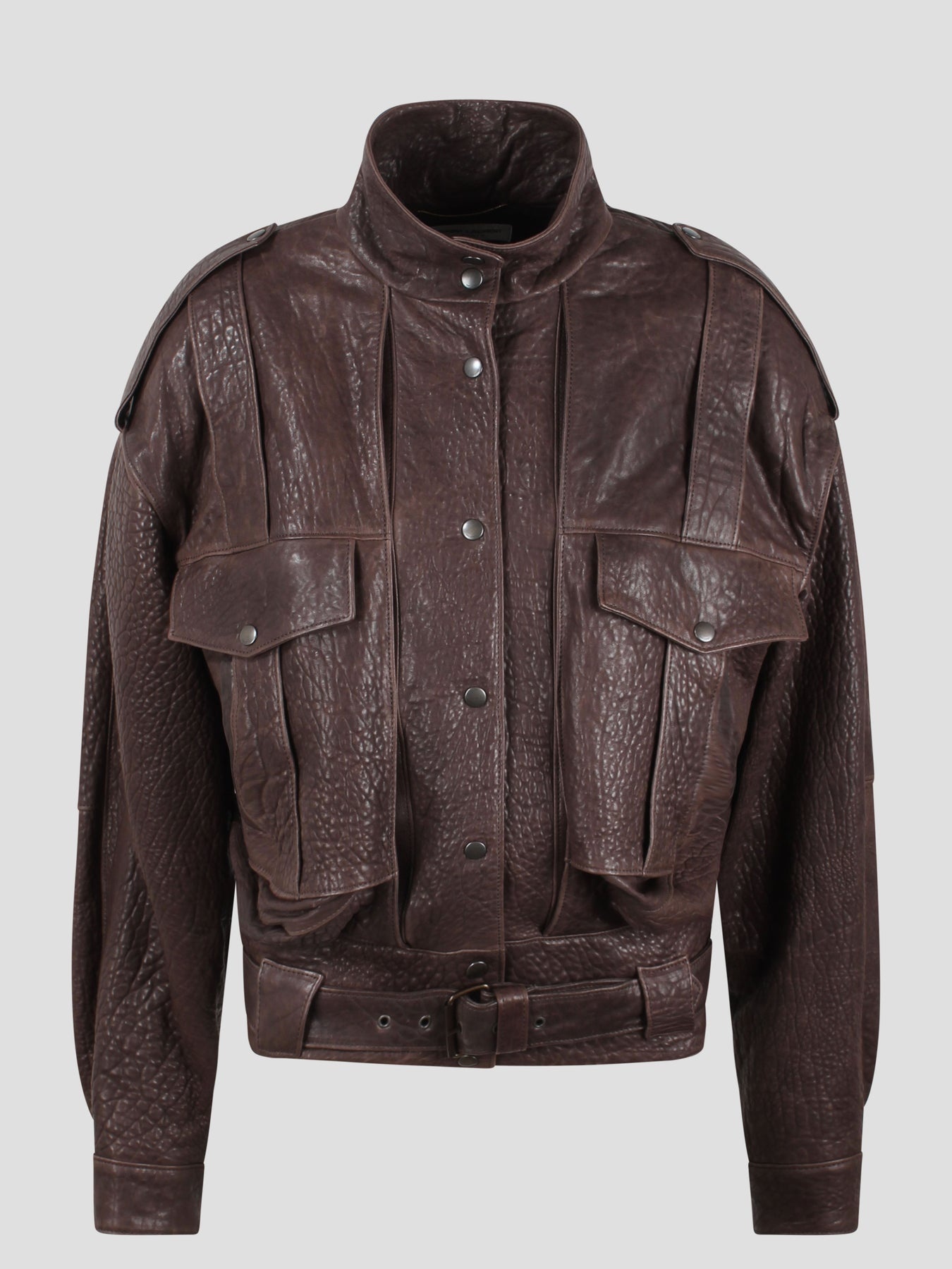 Oversize aviator leather jacket - 1