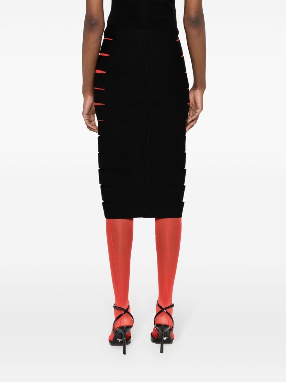 cut-out band midi skirt - 4
