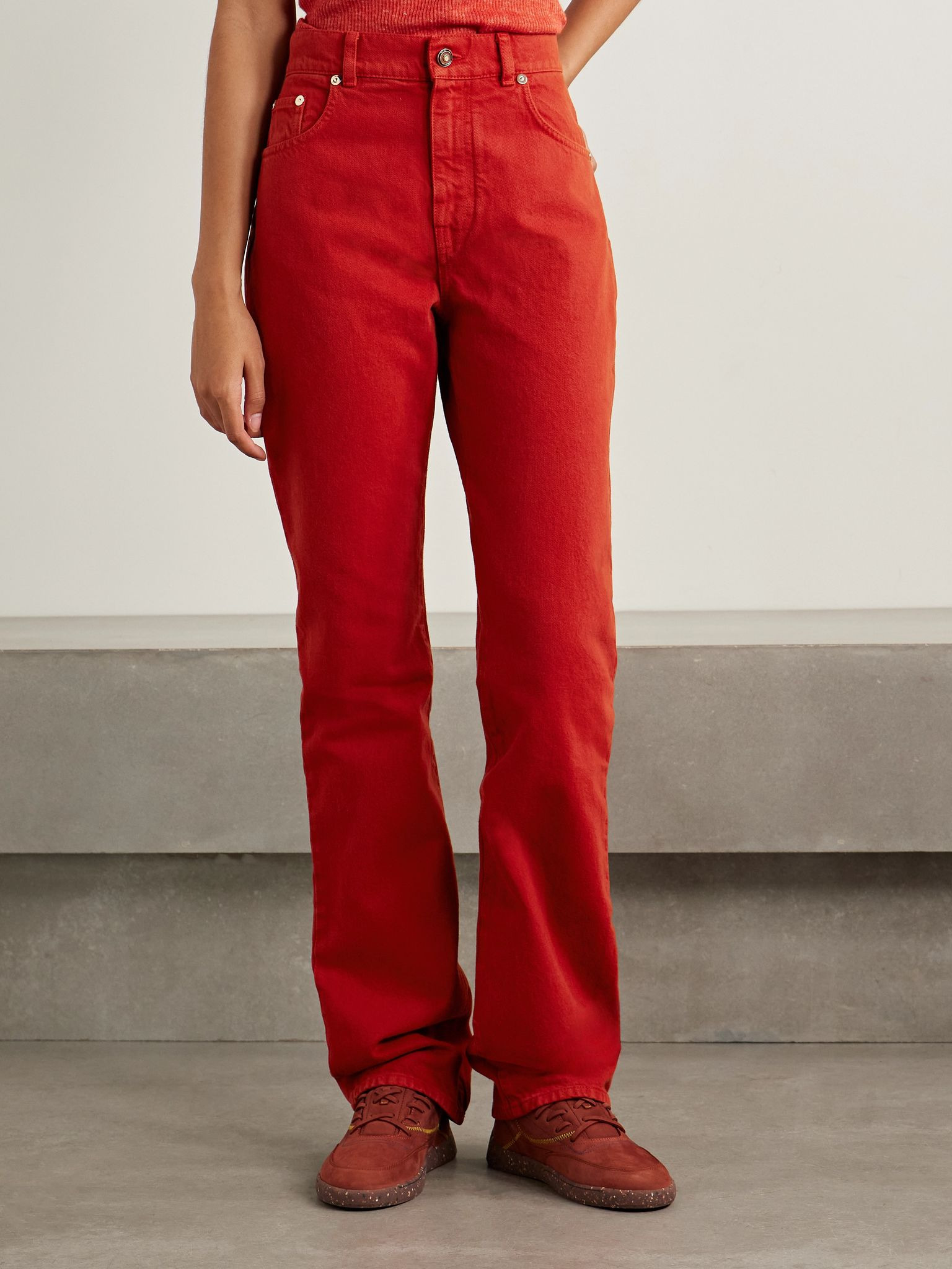 Rey high-rise straight-leg recycled jeans Orange - 3