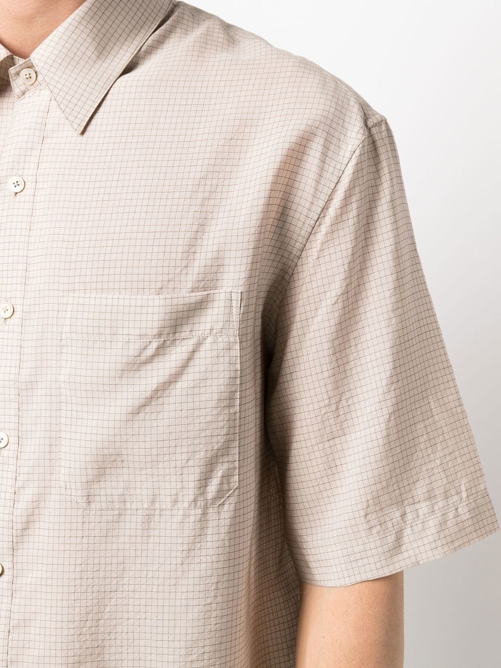 grid-pattern pocket shirt - 5