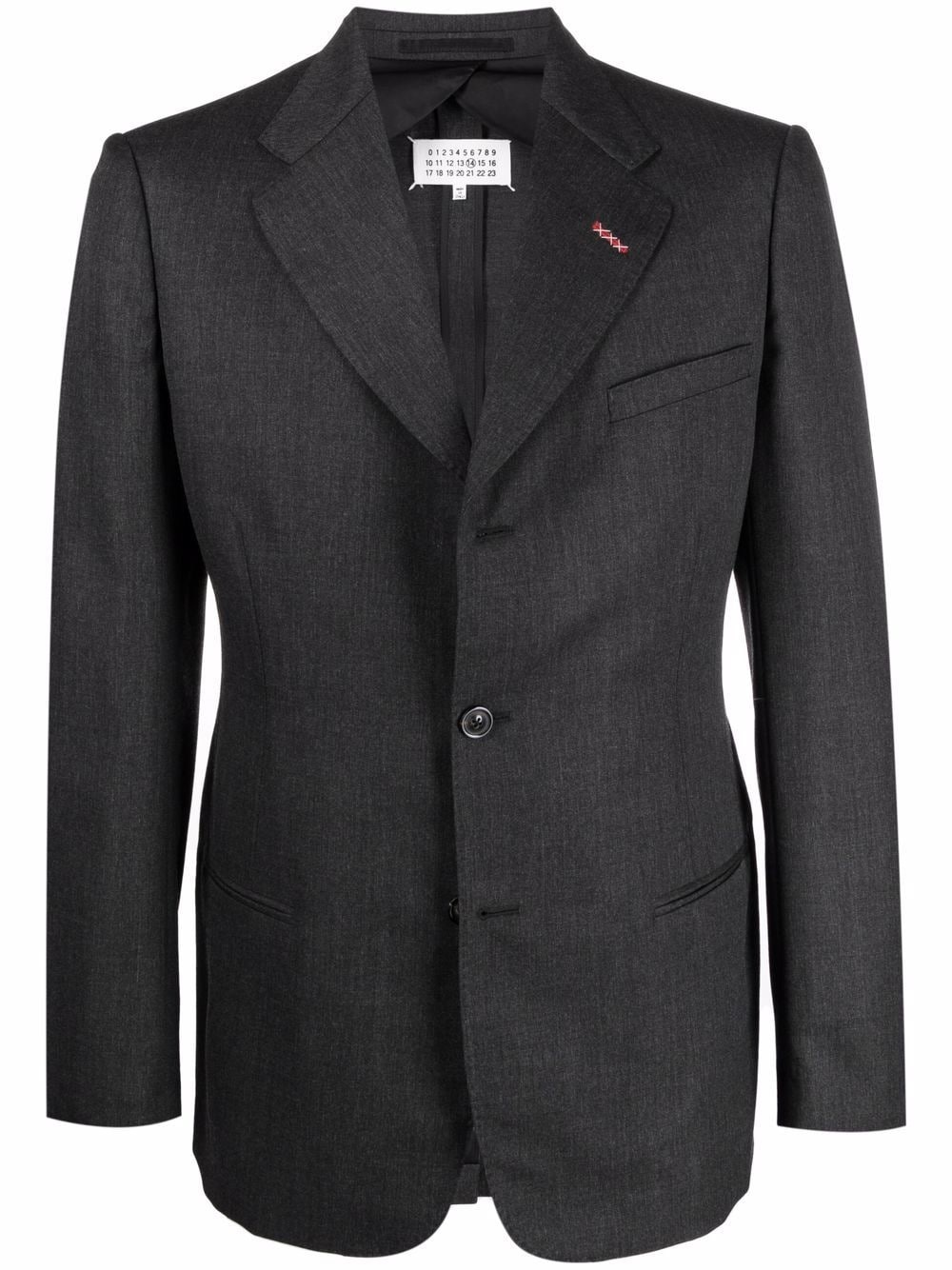 contrast-stitch single-breasted blazer - 1