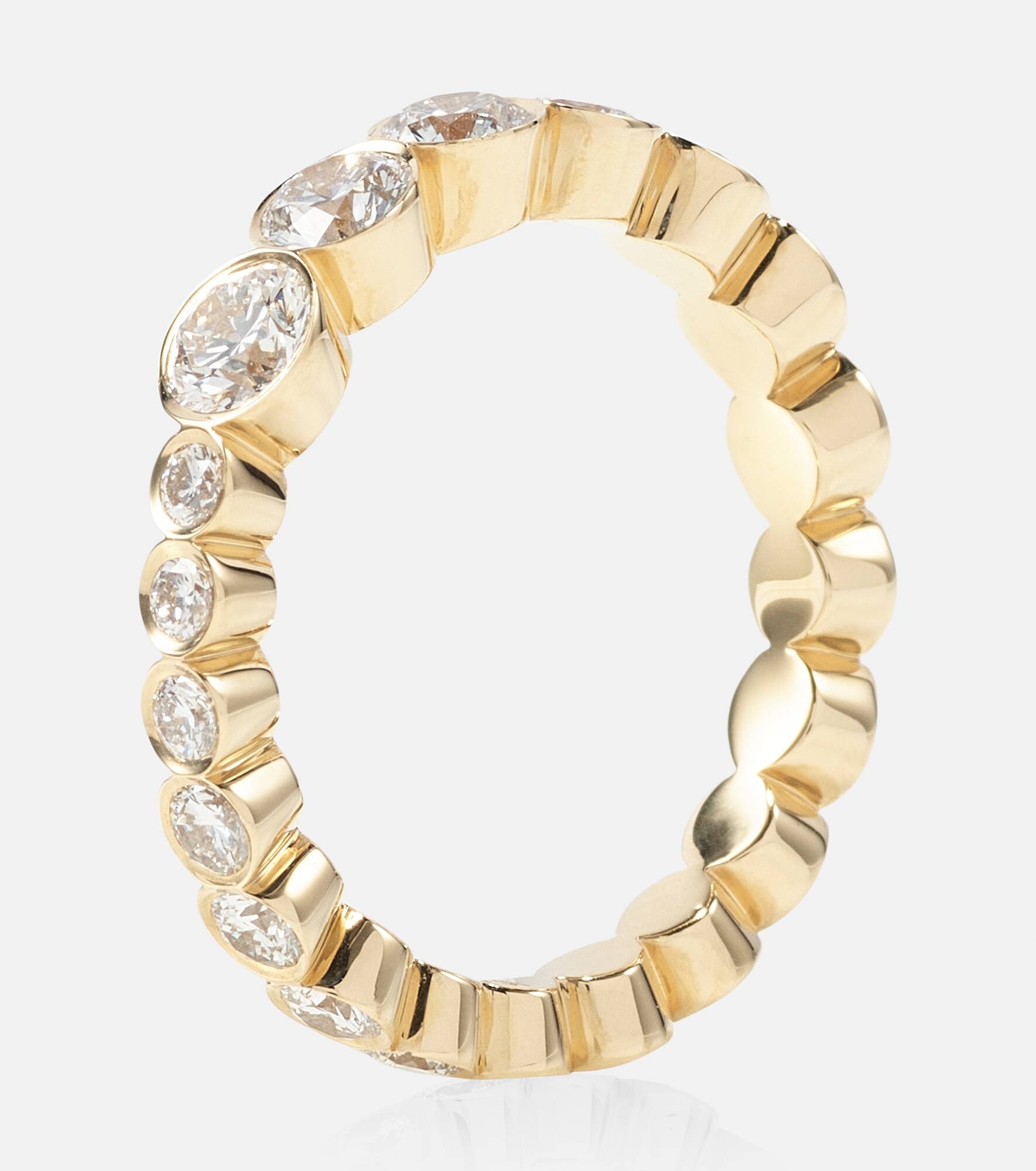Ensemble Croissant 18kt gold ring with diamonds - 4