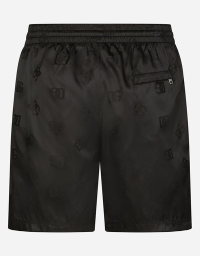 Dolce & Gabbana Mid-length swim trunks with jacquard DG Monogram outlook