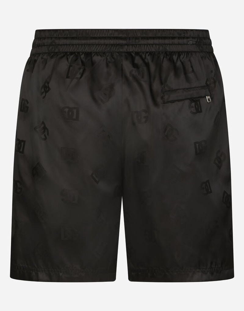 Dolce & Gabbana Mid-length swim trunks with jacquard DG Monogram outlook