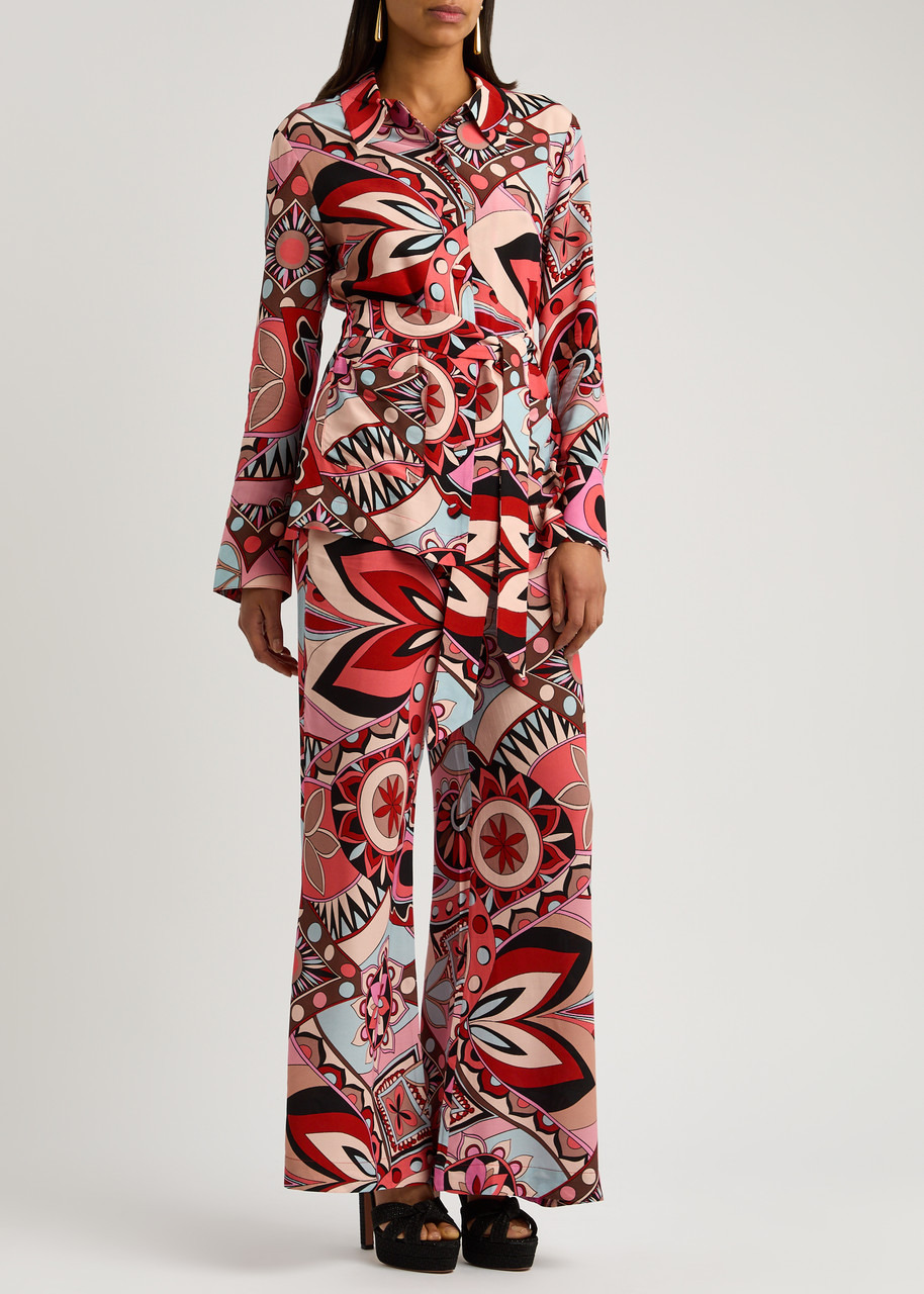 Rixo Aubree Printed Wide-leg Trousers - 4