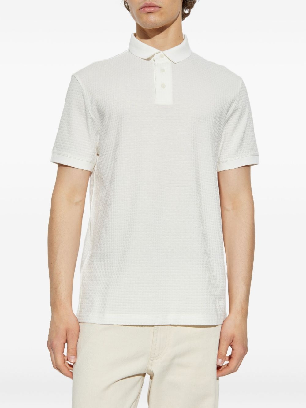textured polo shirt - 3
