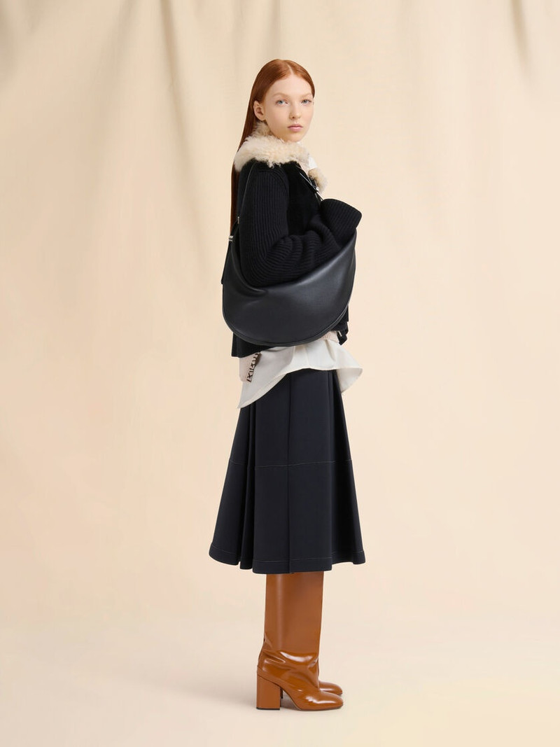 Marni BLACK LEATHER DOT SMALL HOBO BAG outlook