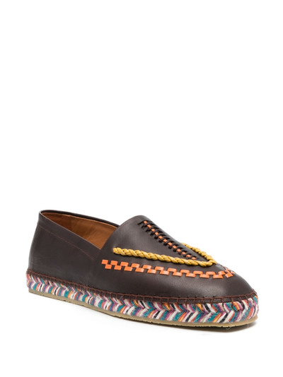 Etro whipstitch-trim detail loafers outlook