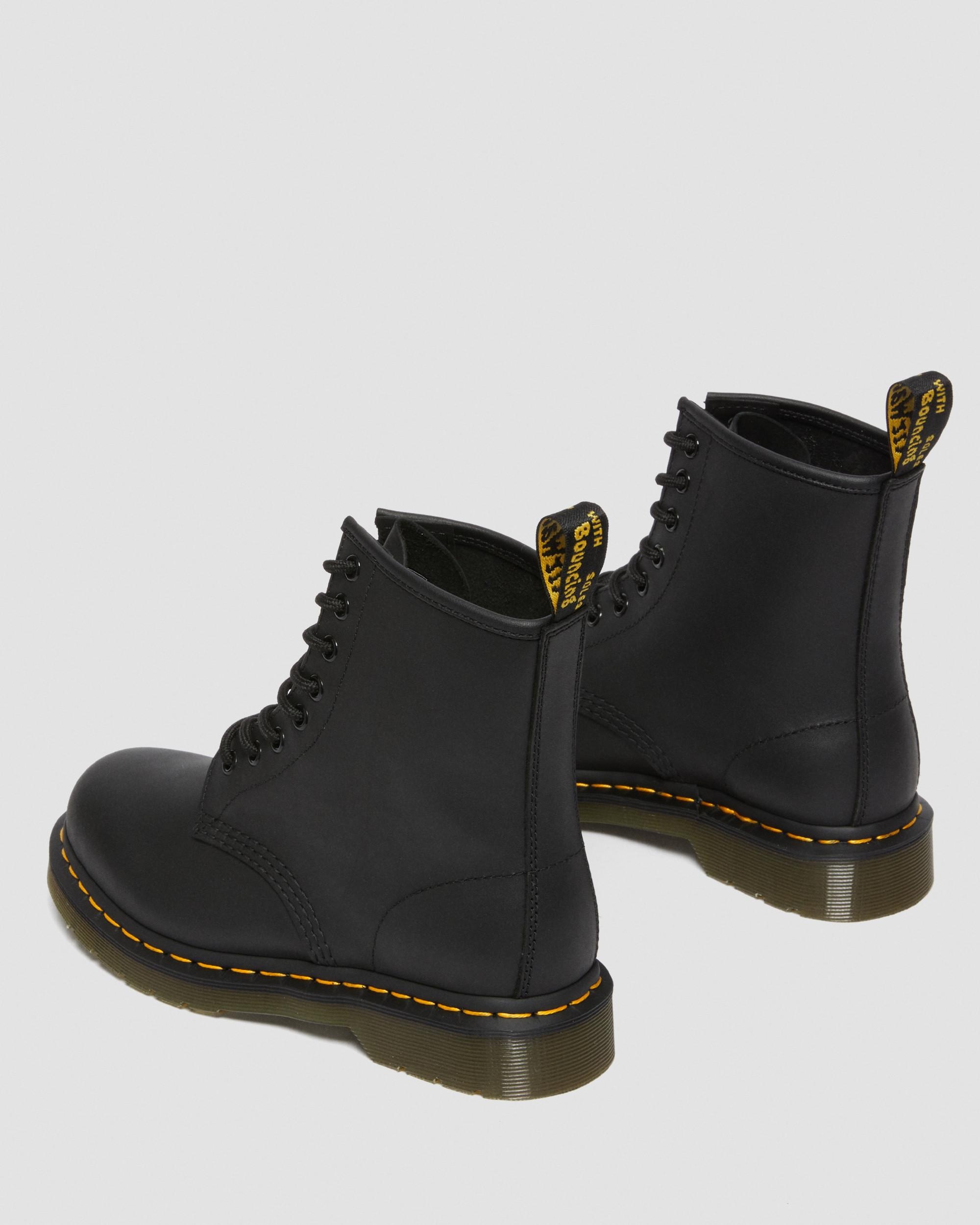 1460 Greasy Leather Lace Up Boots - 9