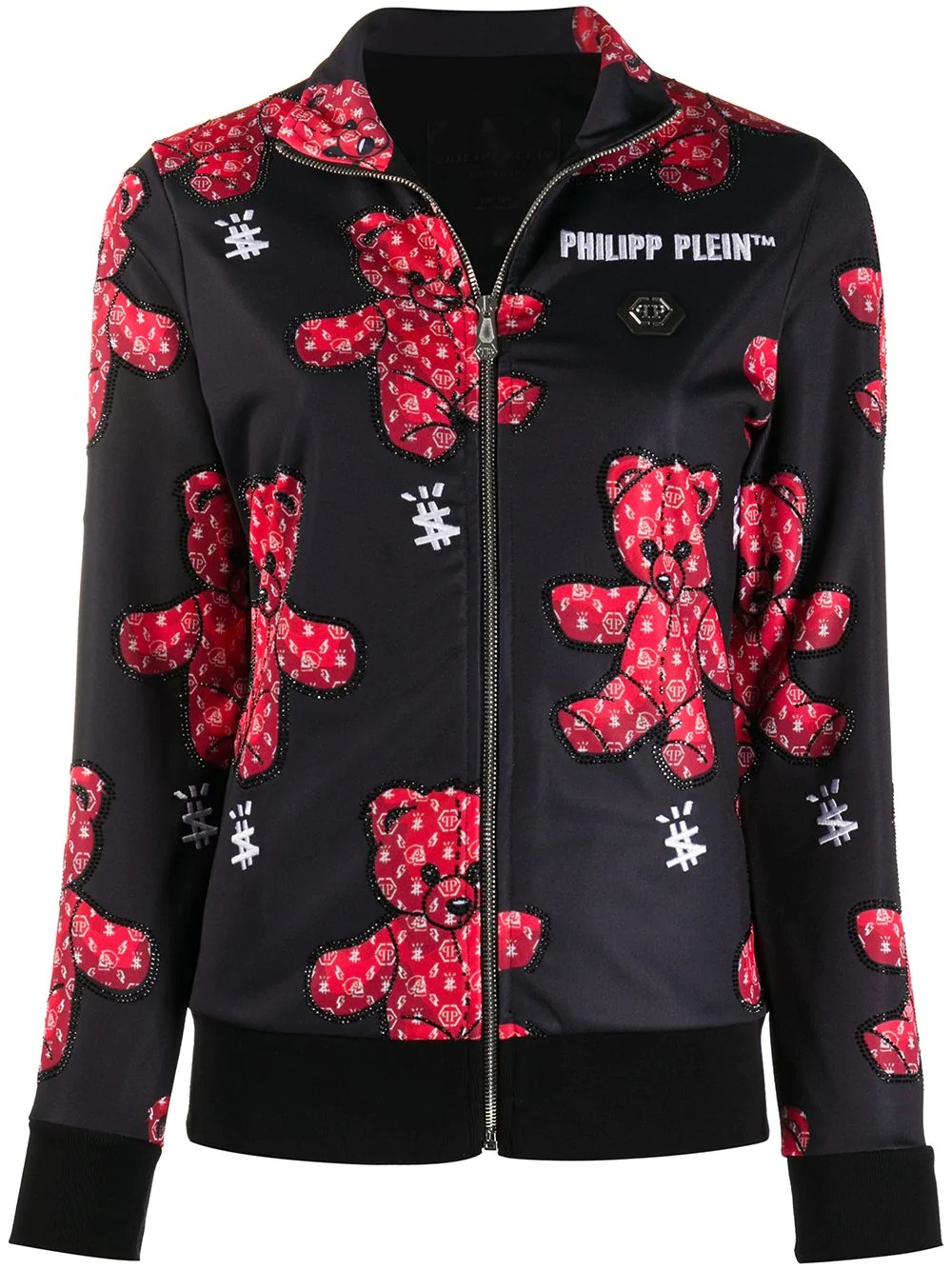 teddy bear-print track jacket - 1