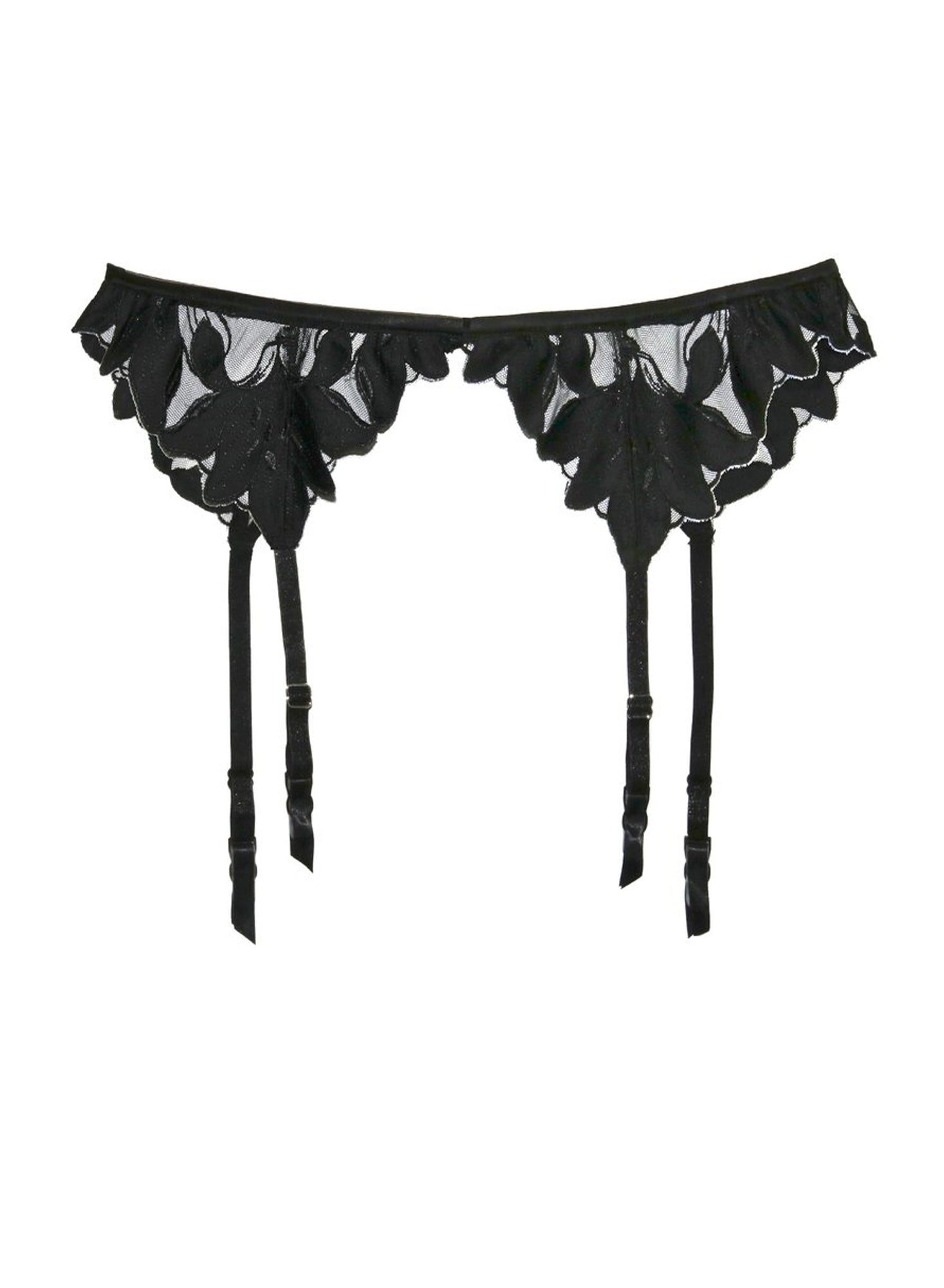 Lily Embroidery Garter Belt - 3