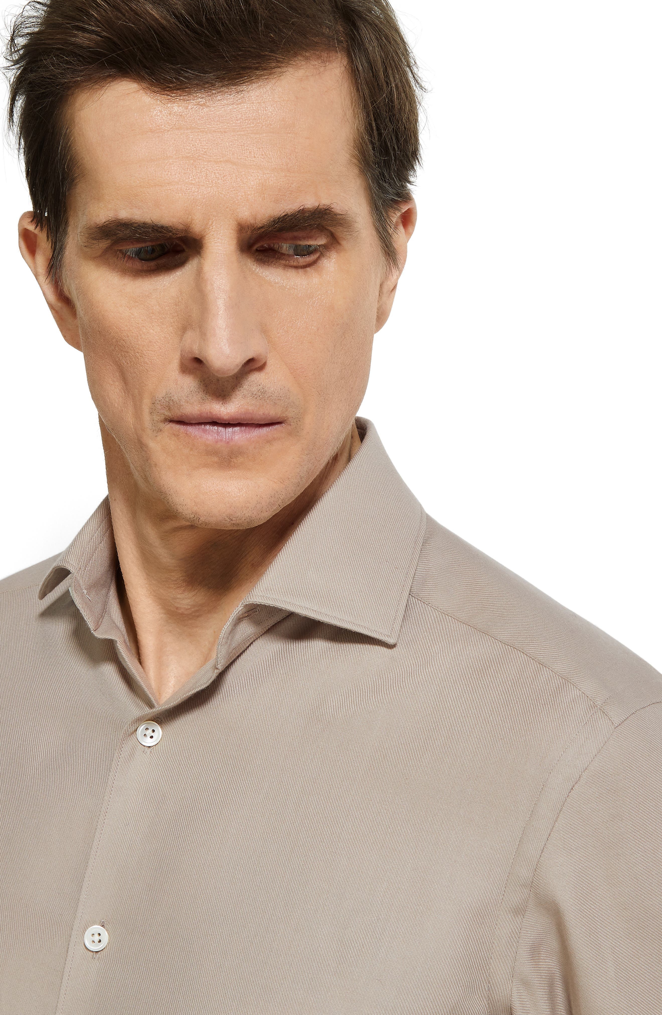 ZEGNA Cashco Cotton & Cashmere Button-Up Shirt in Piedicavallo at Nordstrom - 4