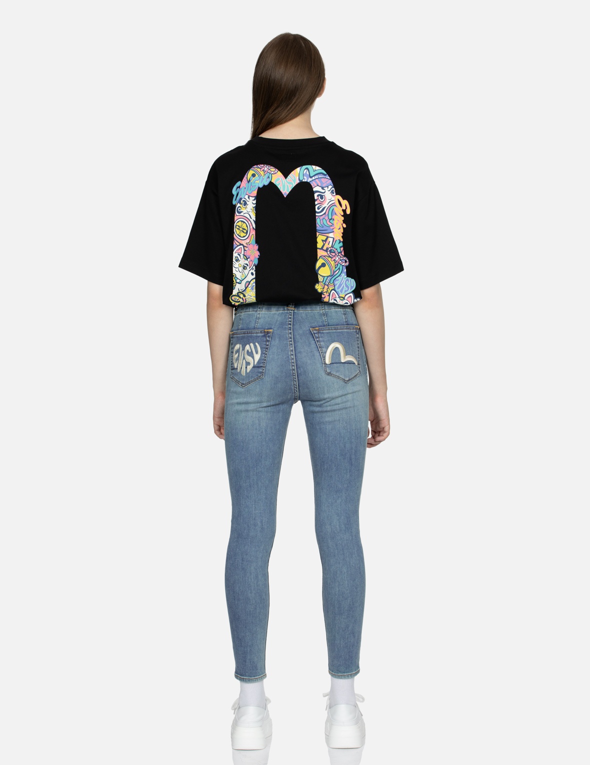 LOGO AND SEAGULL EMBROIDERY SKINNY JEANS - 5