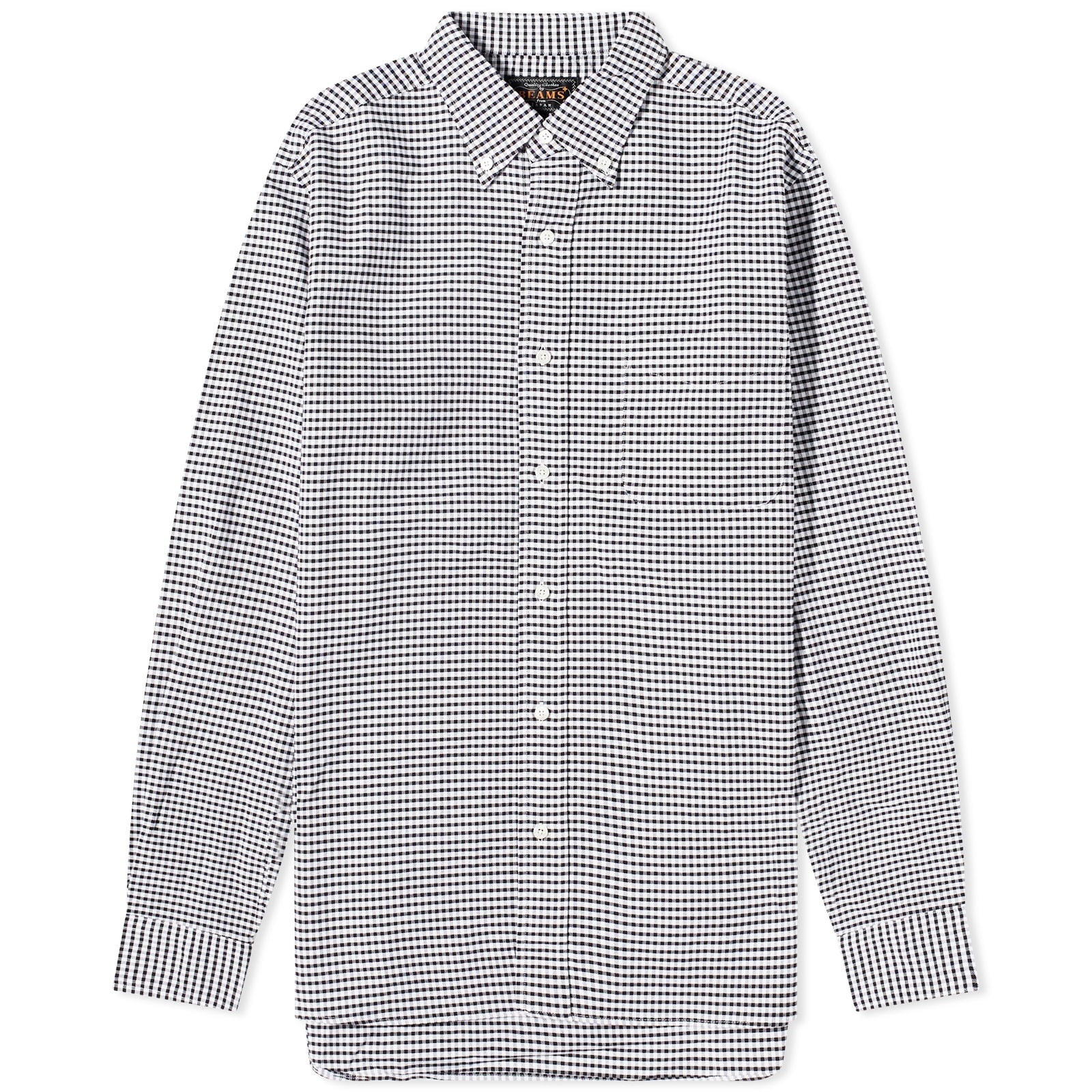 Beams Plus Button Down Gingham Oxford Shirt - 1