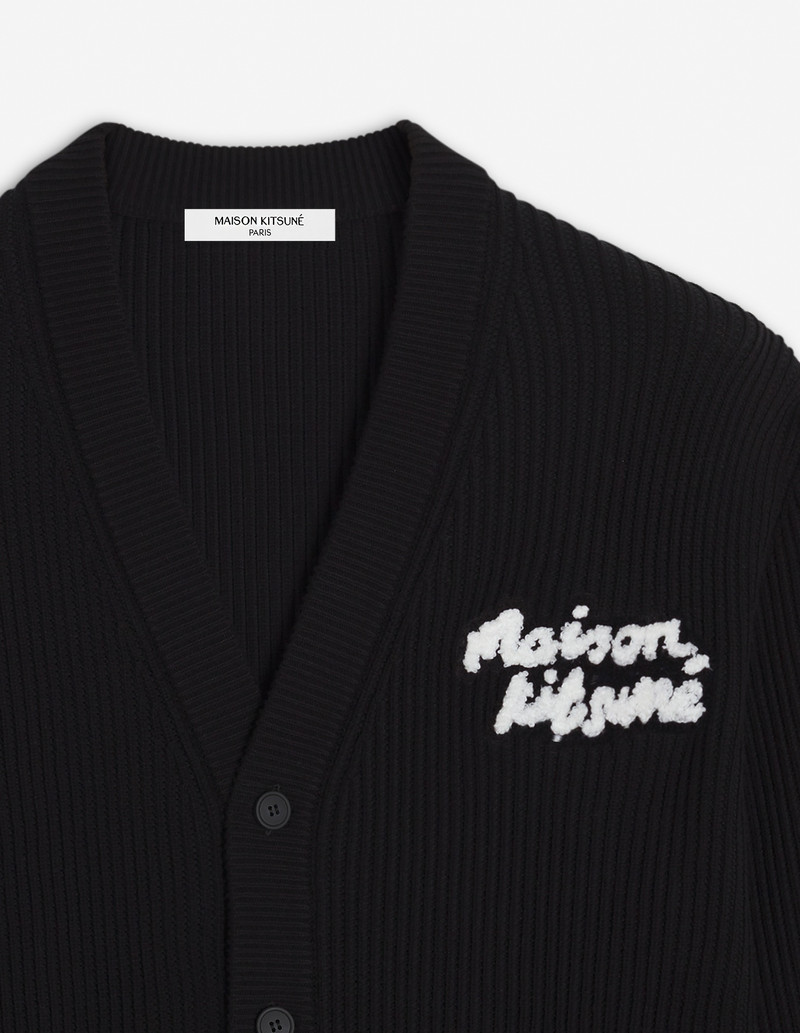 MAISON KITSUNE HANDWRITING COMFORT RIBBED CARDIGAN 7