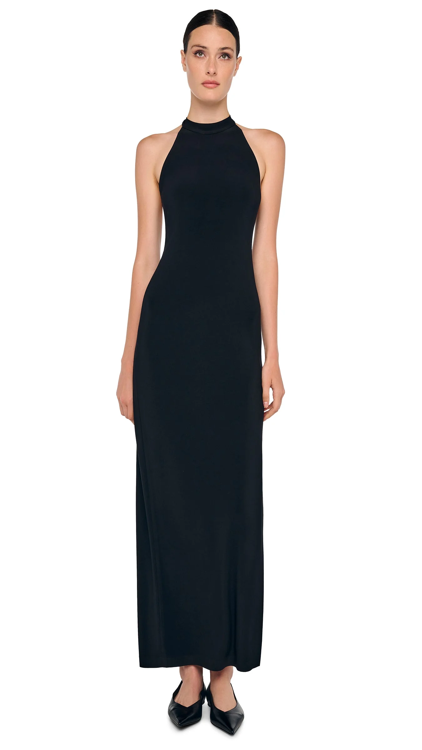 HALTER LONG DRESS W/ SIDE SLIT - 1