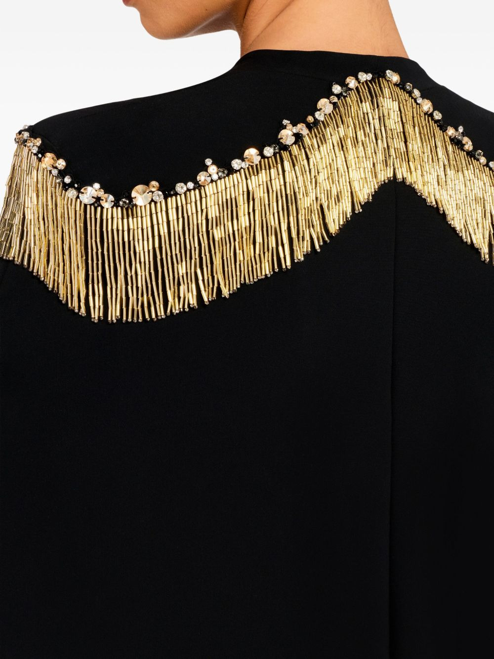 fringe-embellished cape top - 5