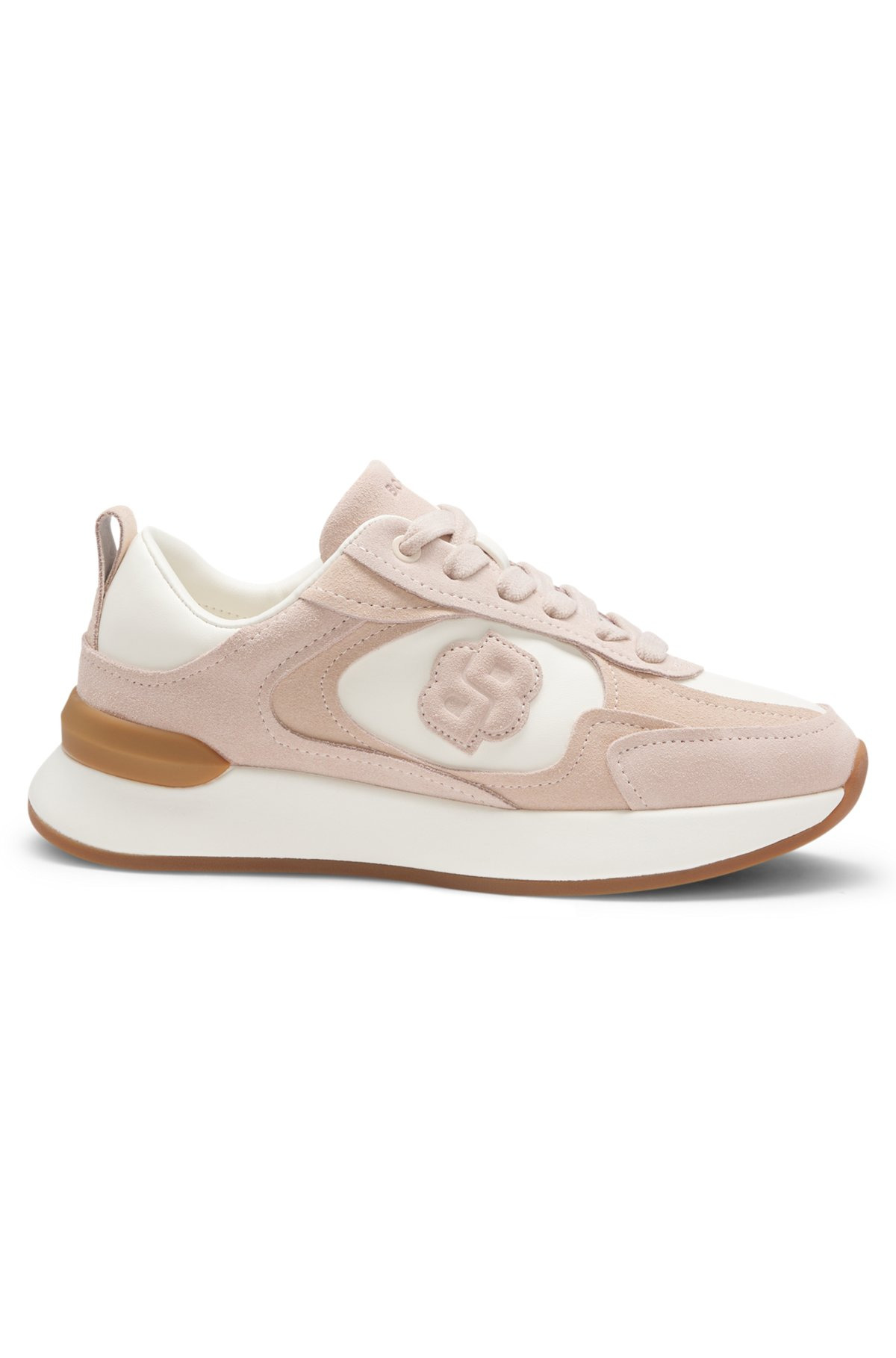 SUEDE-TRIM TRAINERS WITH DOUBLE B MONOGRAM - 1