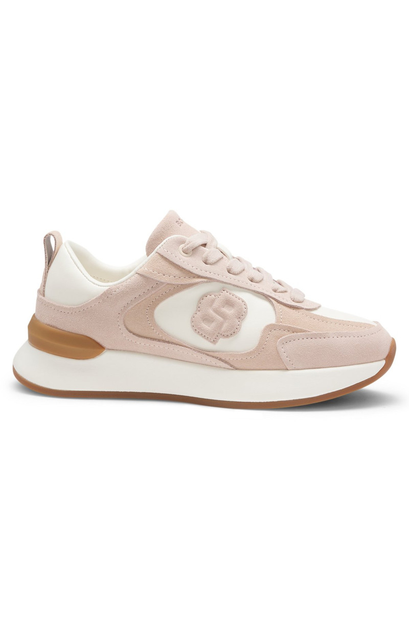 SUEDE-TRIM TRAINERS WITH DOUBLE B MONOGRAM 1