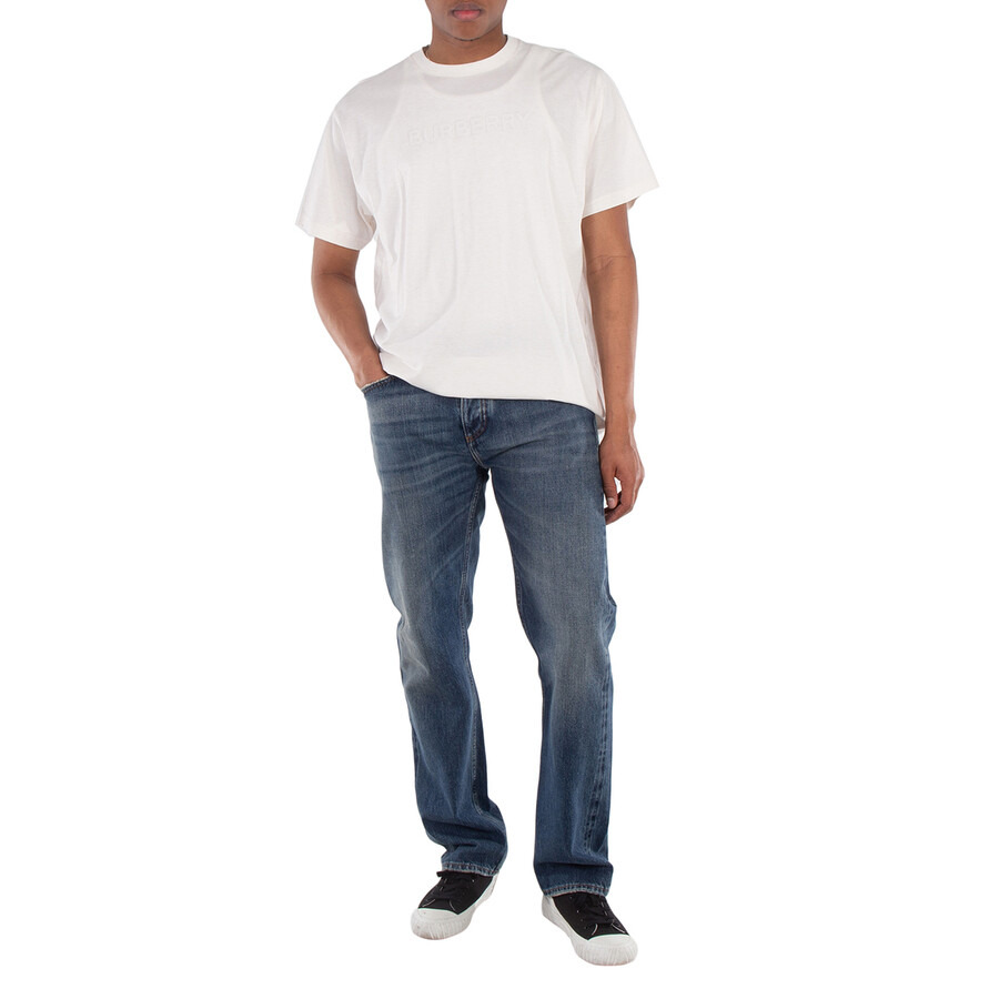 Burberry Logo Print Jersey T-Shirt In Oatmeal Melange - 4