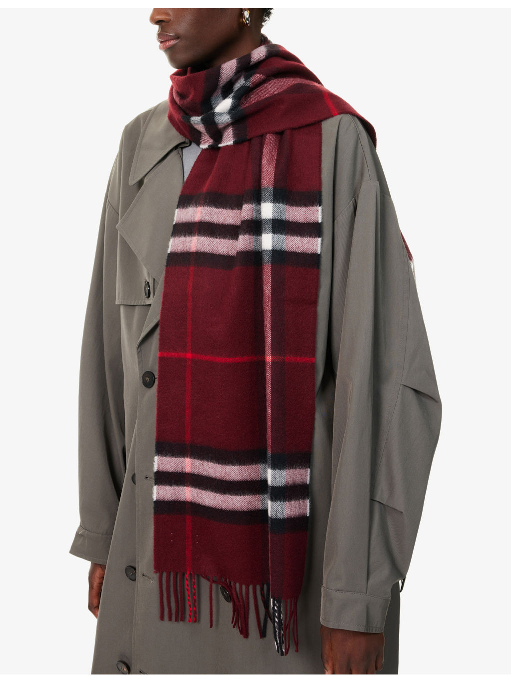 Check-Pattern Cashmere Scarf - 2