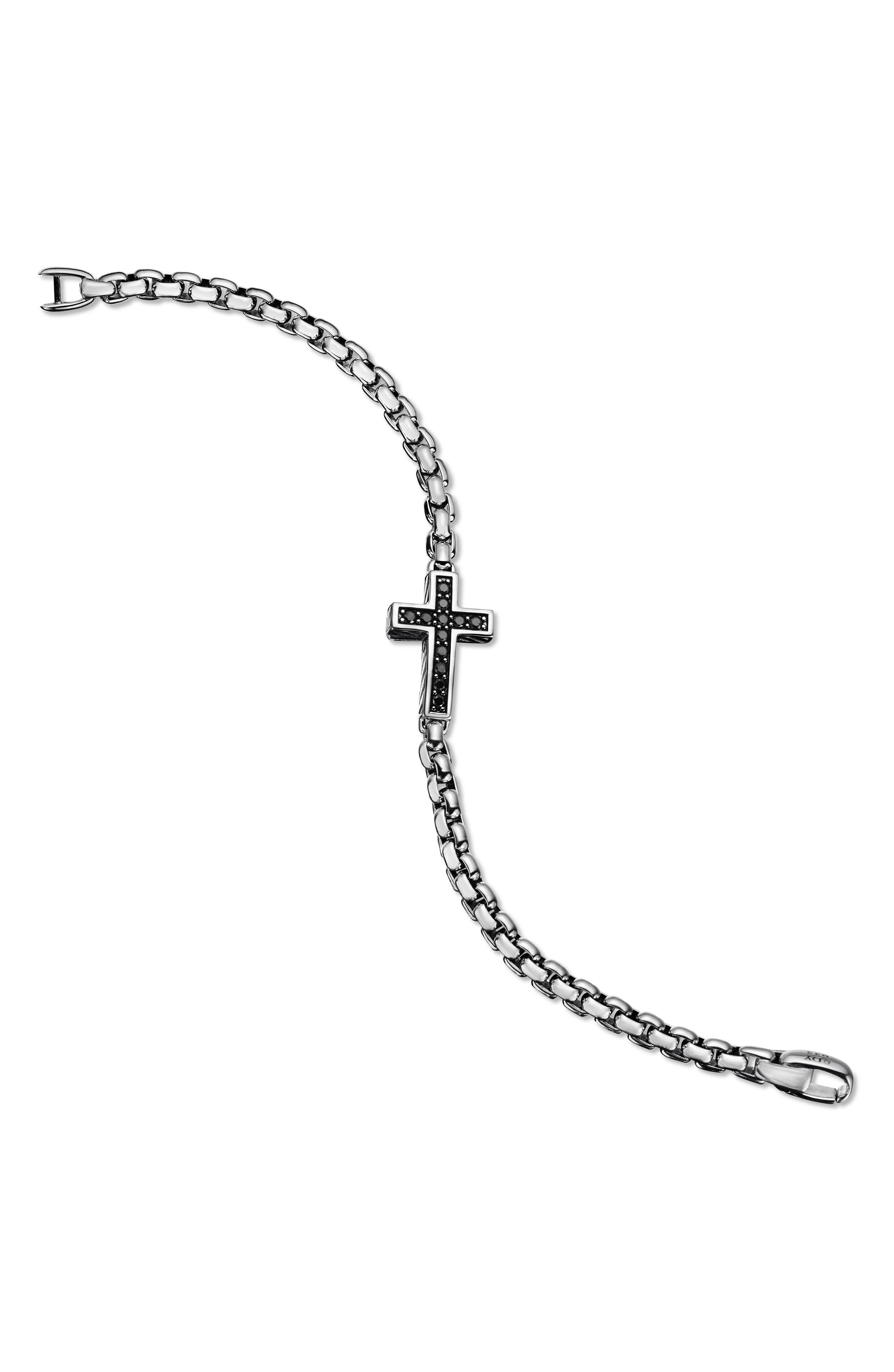David Yurman Pavé Cross Bracelet in Sterling Silver with Diamonds, 5mm in Black Diamond at Nordstrom - 3