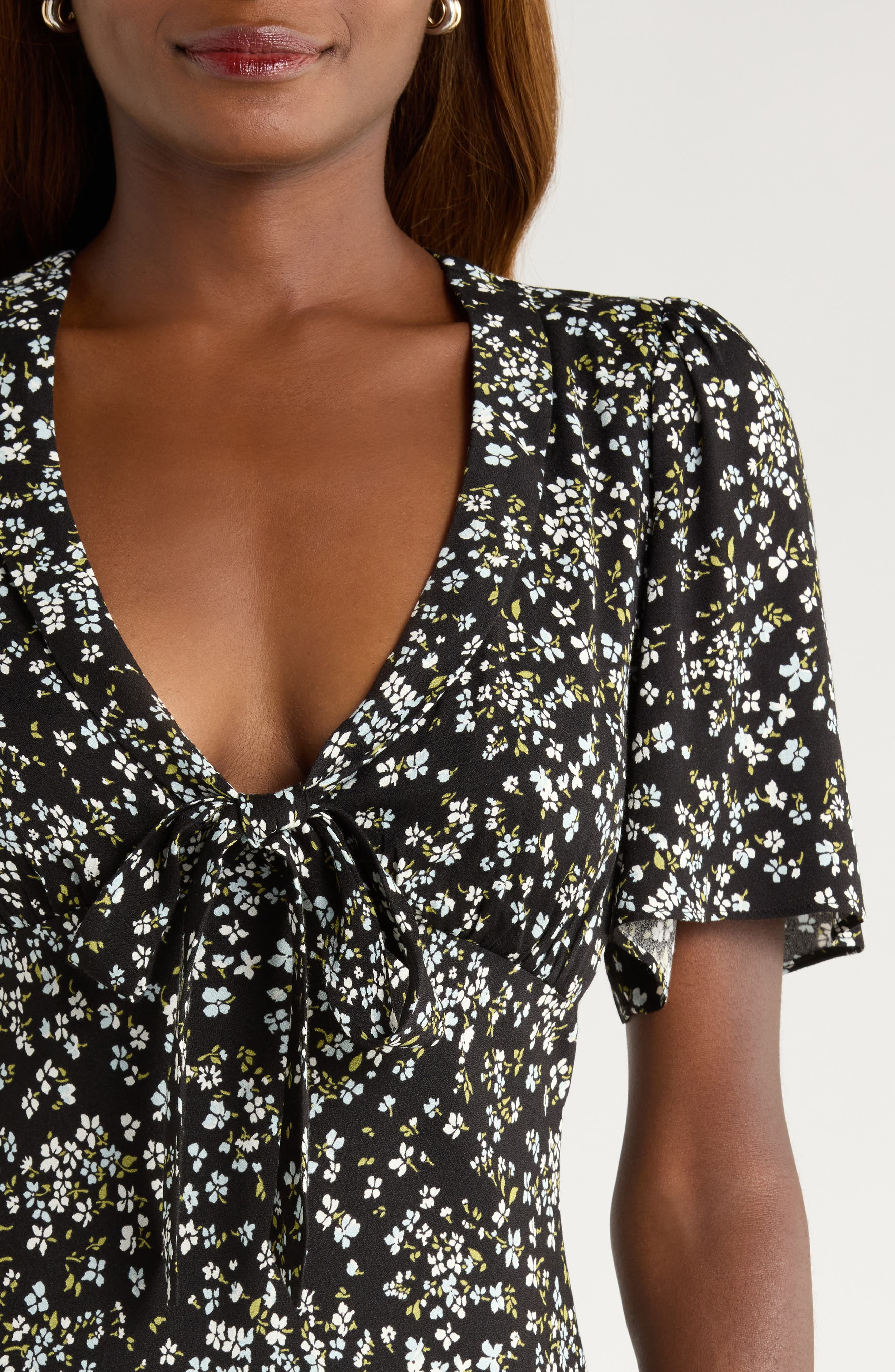 Reformation Tyra Floral Short Sleeve Midi Dress in Colette at Nordstrom - 4