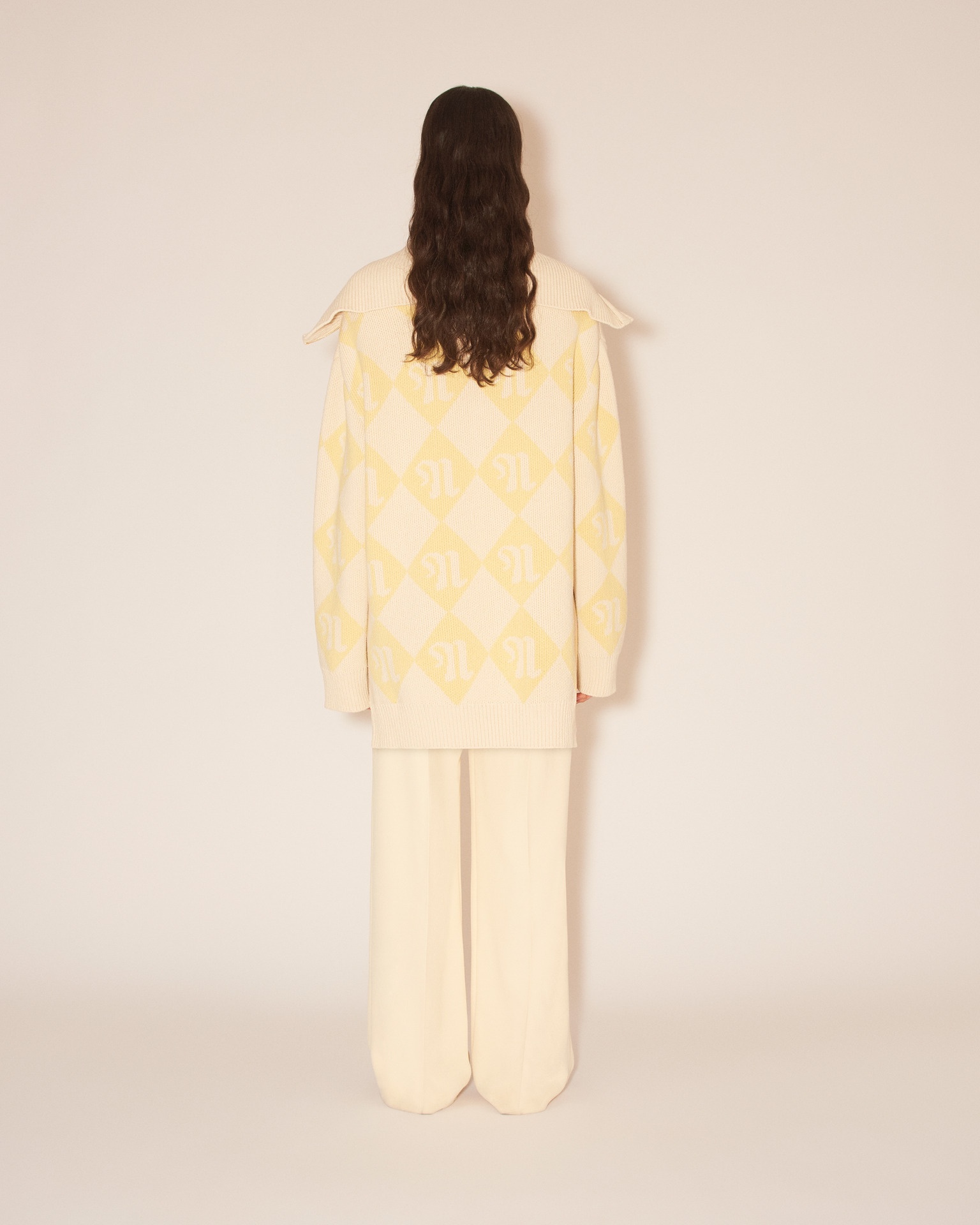 DYRA - Pilgrim collar oversized sweater - Creme/Yellow - 5