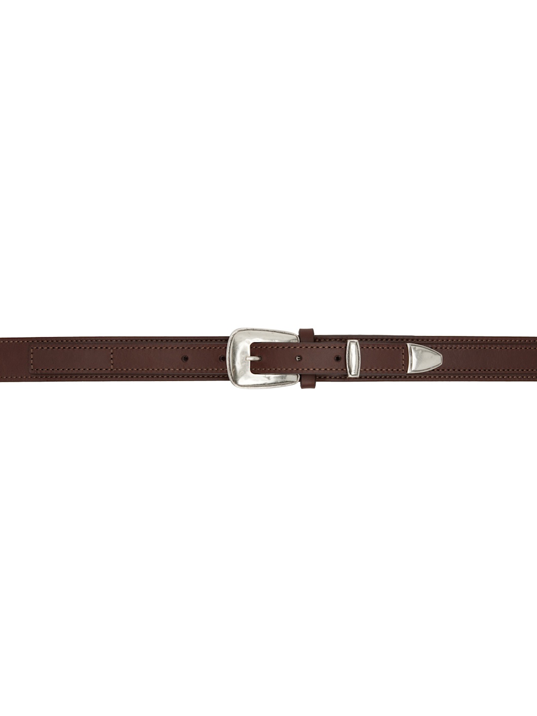 Lemaire Brown Minimal Western Belt REVERSIBLE
