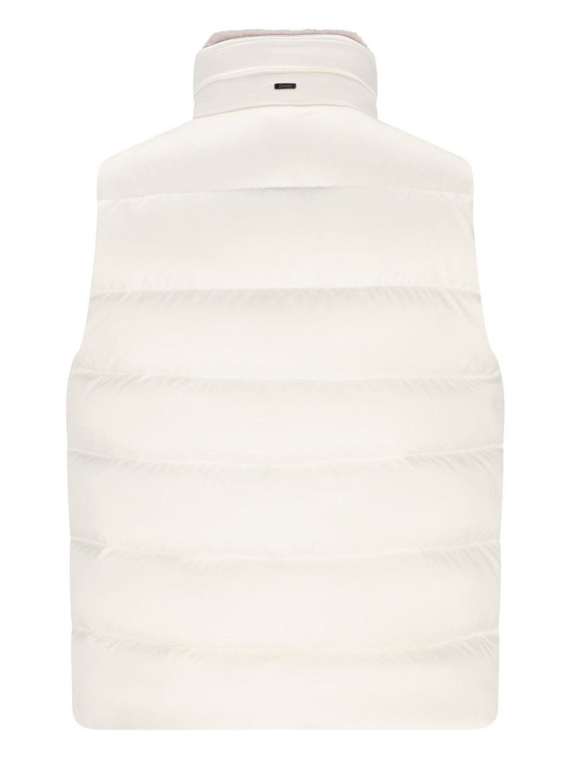 Herno striped quilted down gilet outlook
