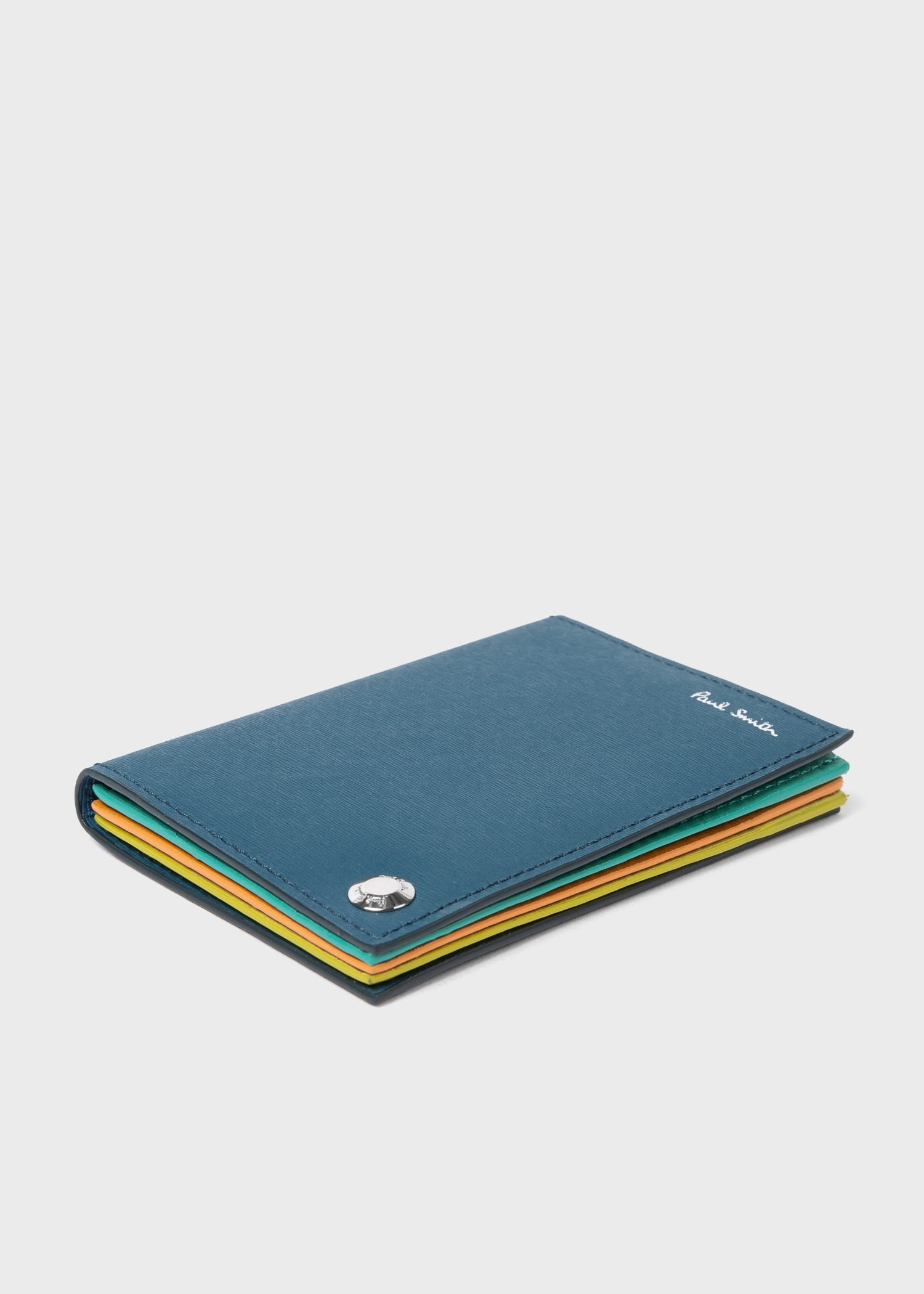 Straw-Grain Leather Pivot Card Holder - 3