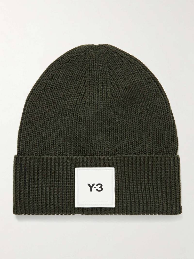 Logo-Appliquéd Ribbed Merino Wool Beanie 1
