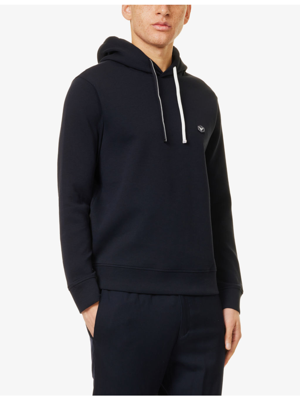 Logo-embroidered relaxed-fit stretch-cotton blend hoody - 3