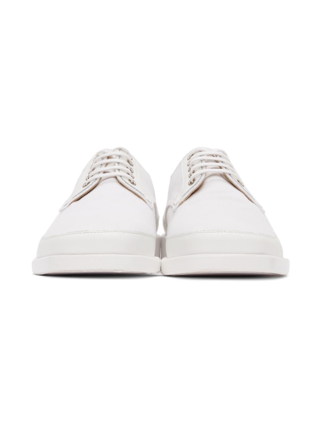 White Canvas Derbys - 2