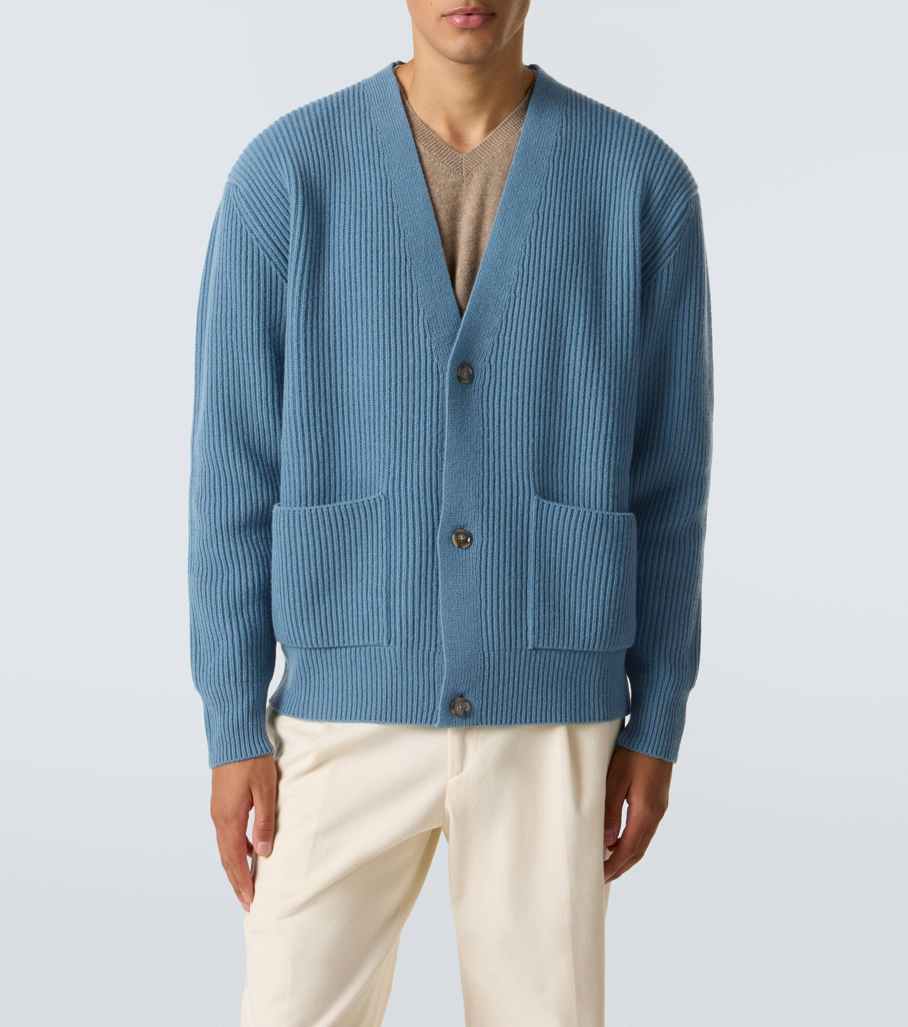 Ribbed-knit wool and cashmere cardigan - 3
