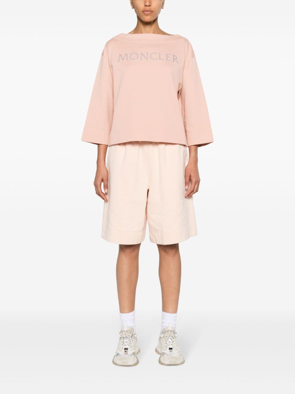 logo-appliquÃ© boat-neck sweatshirt - 2