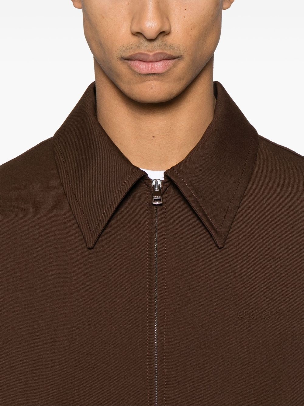 embossed wool jacket - 5