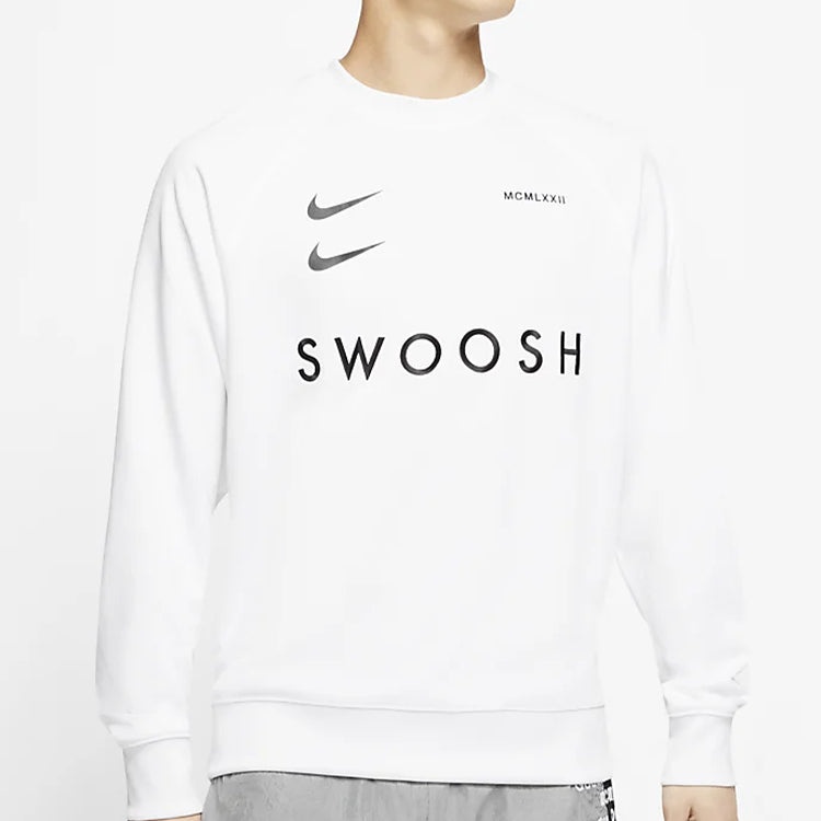 Nike Sportswear Swoosh Sweatshirt For Men White CJ4841-100 - 5