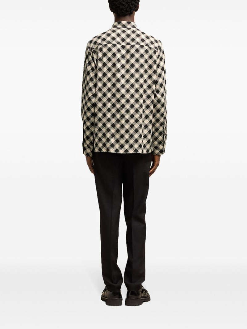 checked double topstitching shirt 4