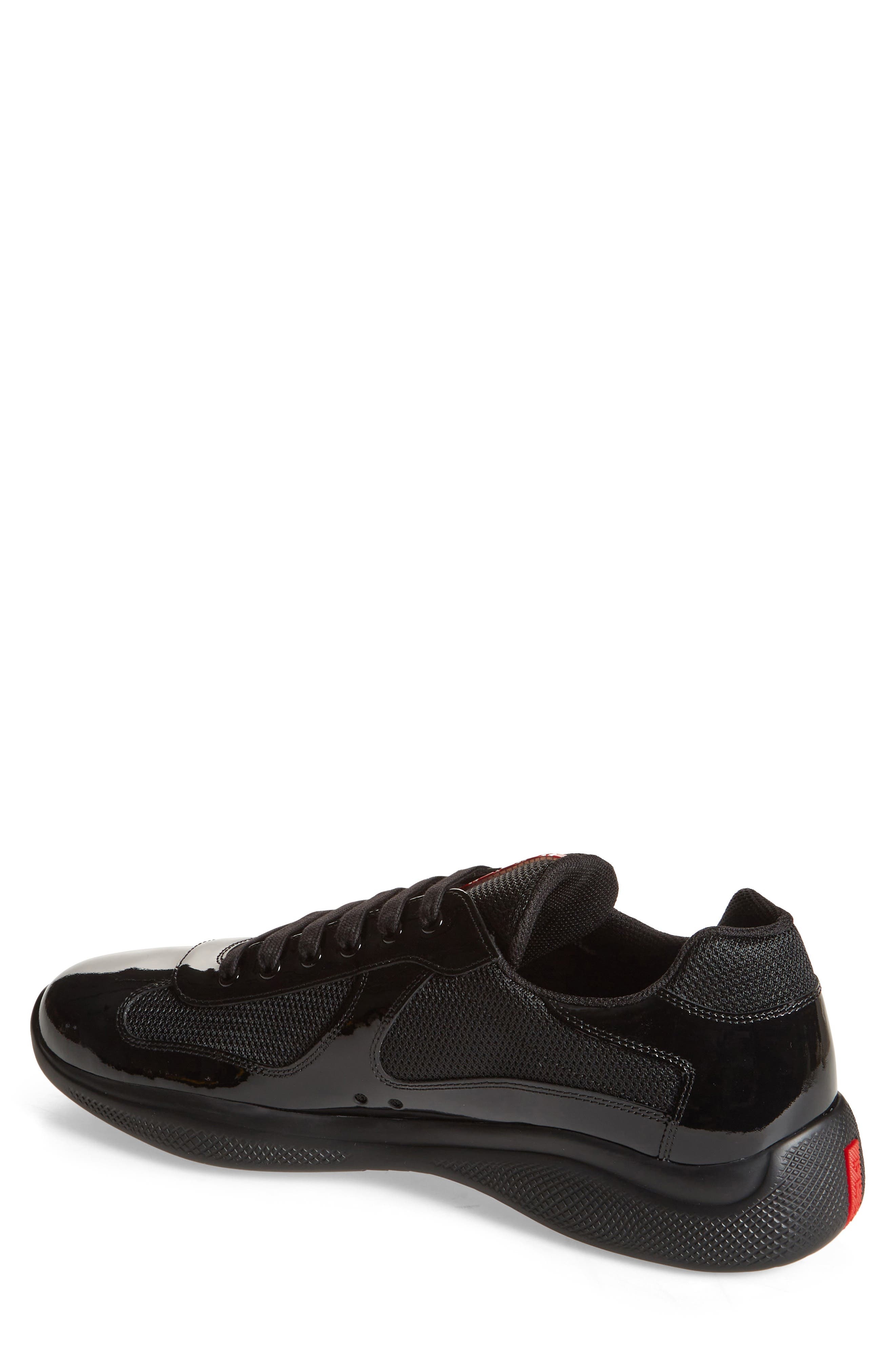 Prada America's Cup Vernice Bike Low Top Sneaker in Nero at Nordstrom - 2