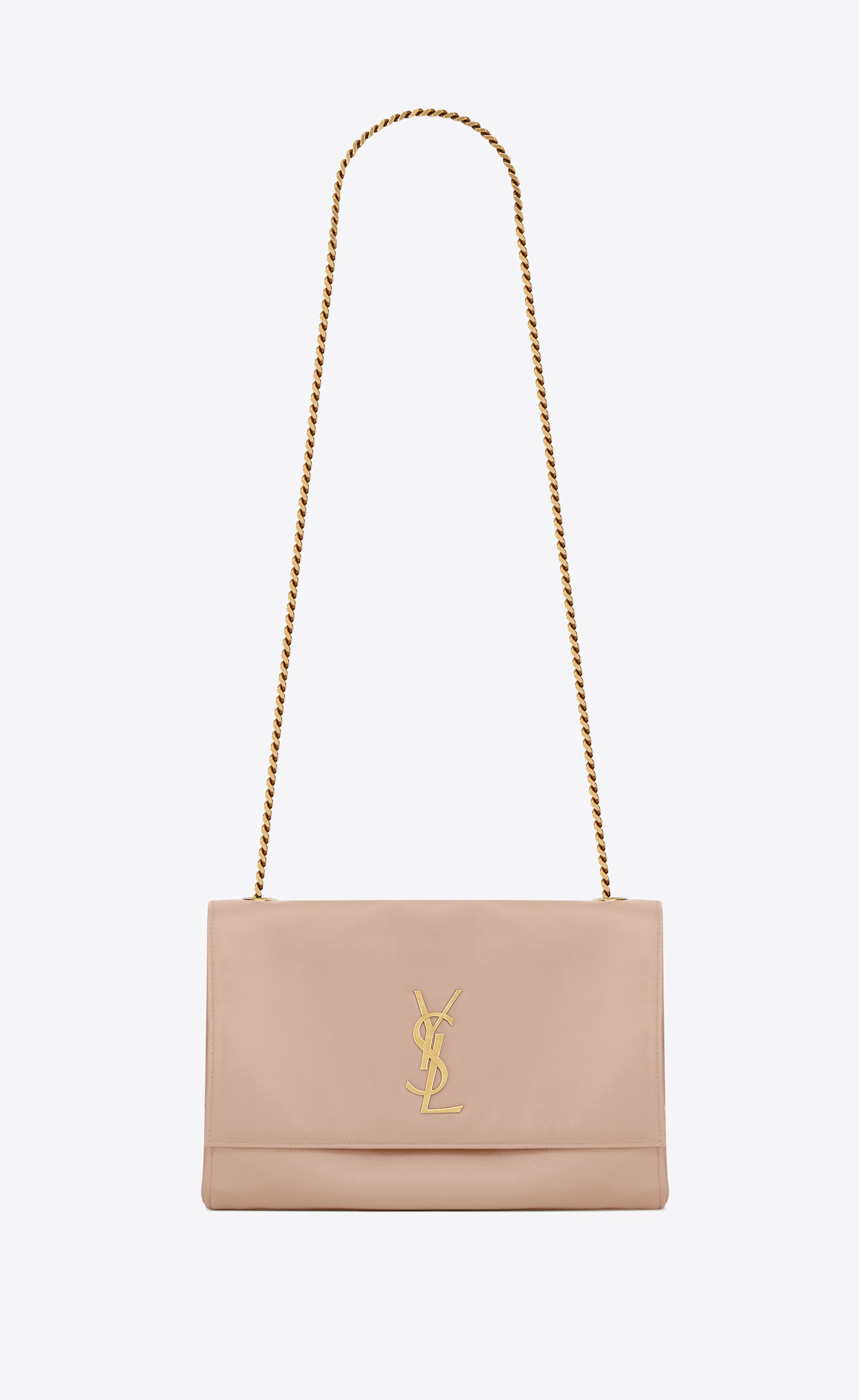 SAINT LAURENT kate medium supple reversible chain bag in shiny leather and suede REVERSIBLE