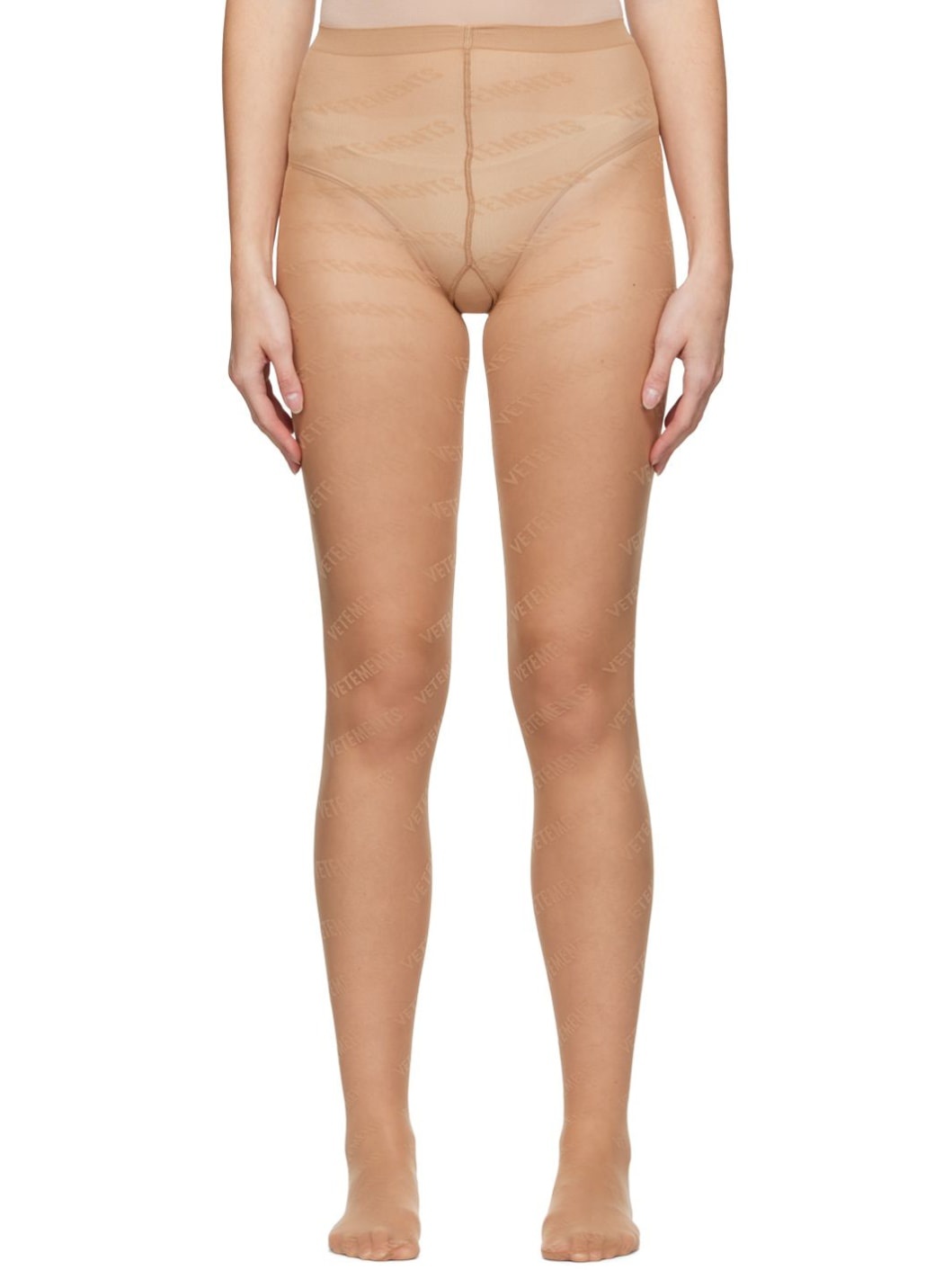 Brown Wolford Edition Monogram Logo Tights - 1