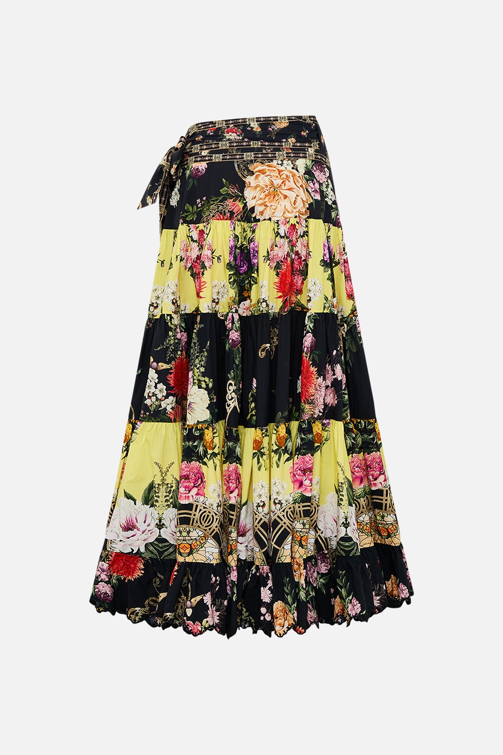WRAP SKIRT WITH GATHERED PANELS - 7